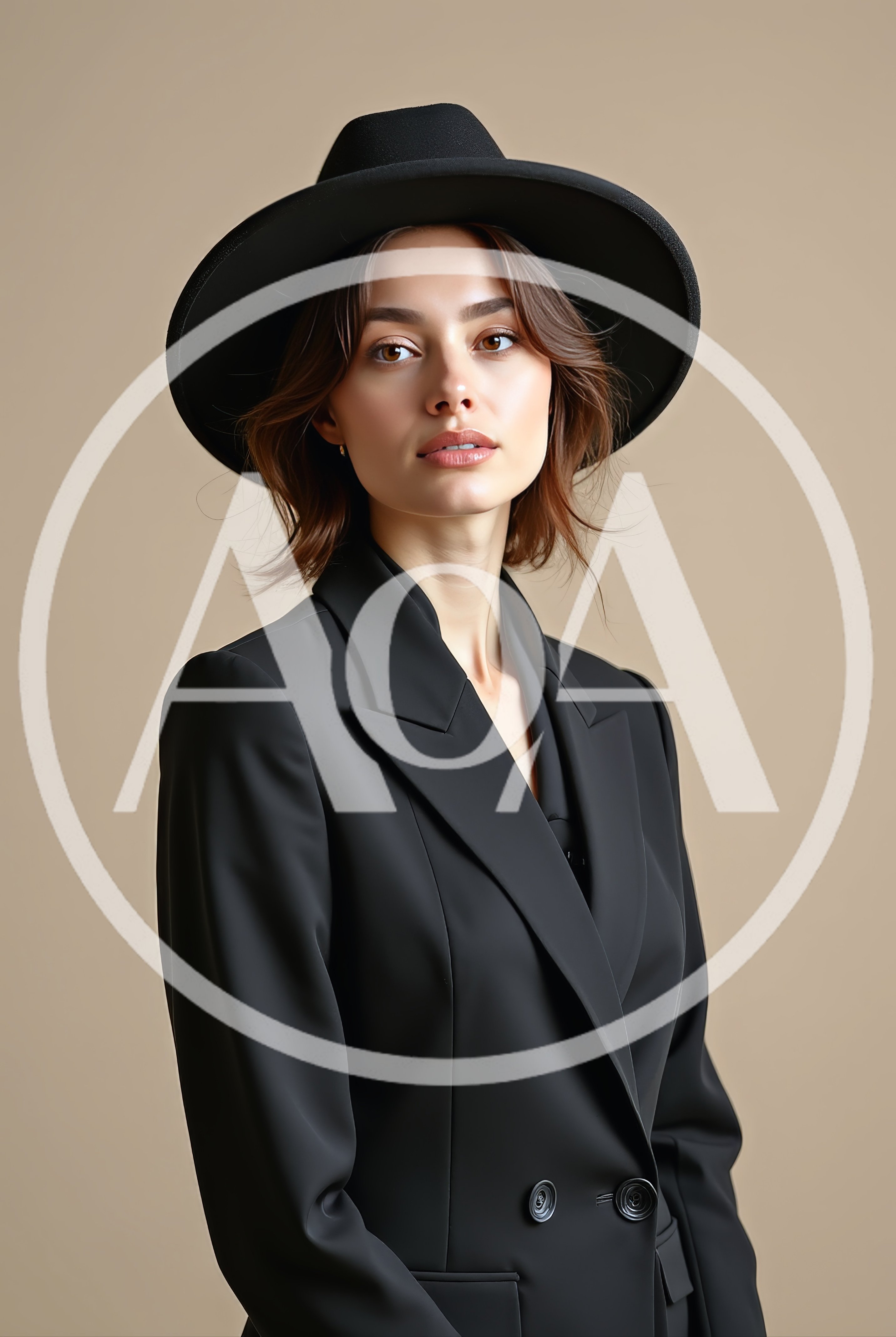 Portrait Of A Stylish Woman In A Black Hat