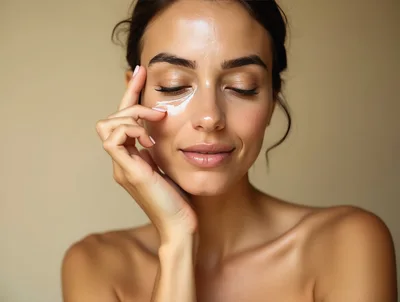 Woman Applying Eye Cream To Her Under Eye Area