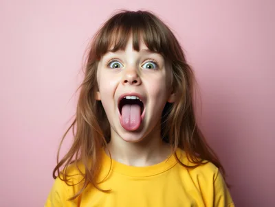 Young Girl Making A Funny Face With Tongue Out