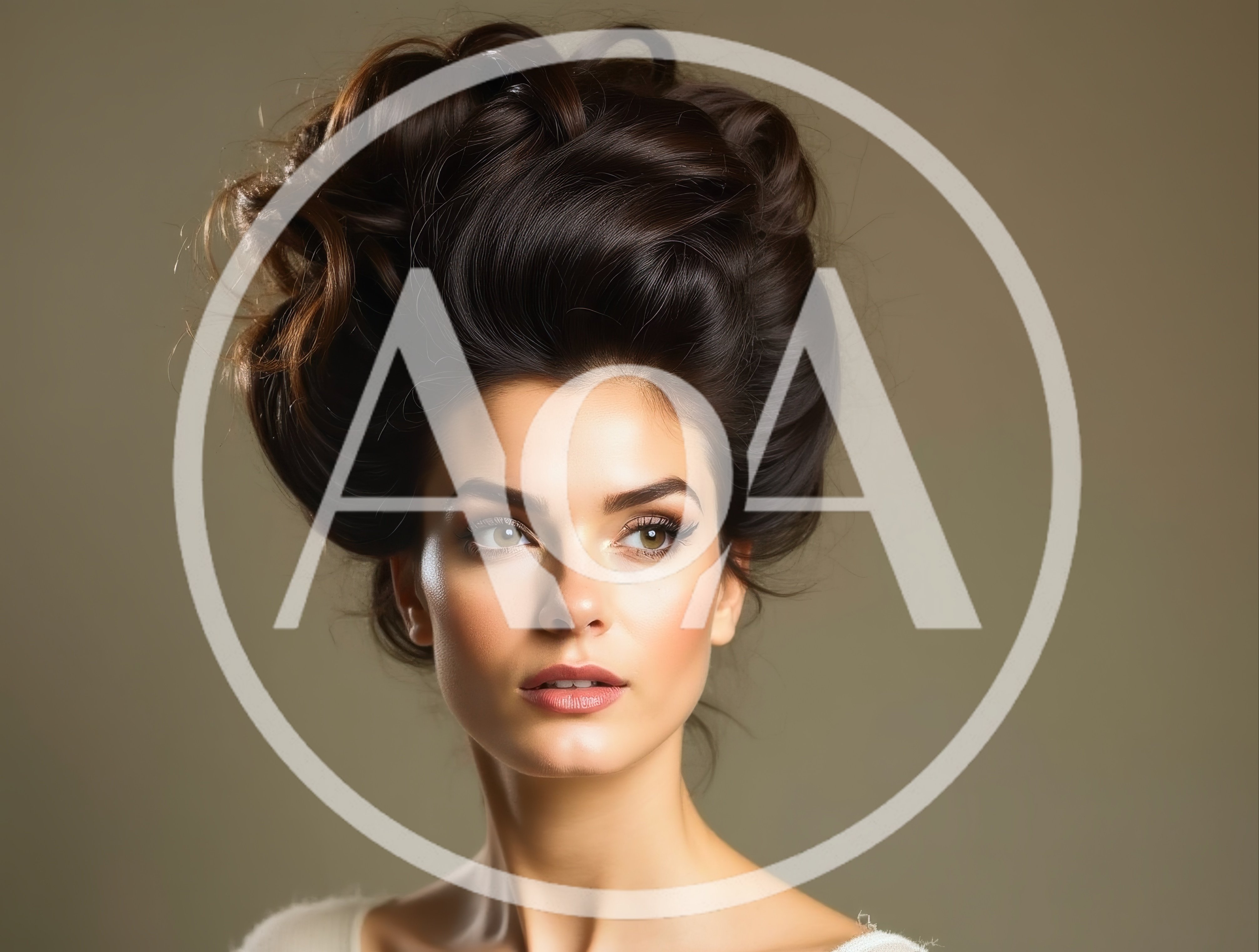 Portrait Of A Woman With Voluminous Dark Hair