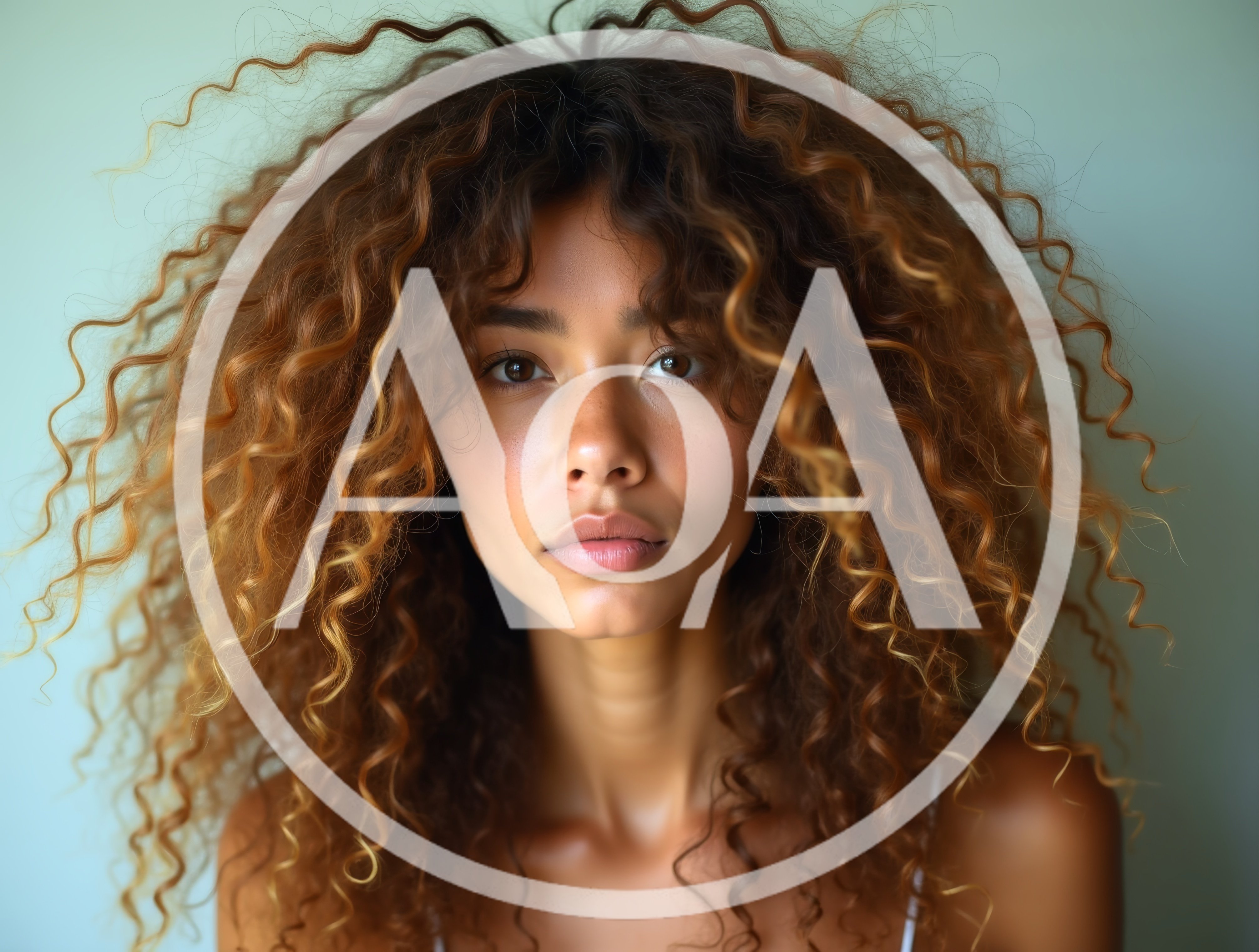 Portrait Of A Young Woman With Voluminous Curly Hair