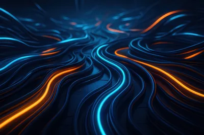 Abstract Glowing Fiber Optic Data Cables
