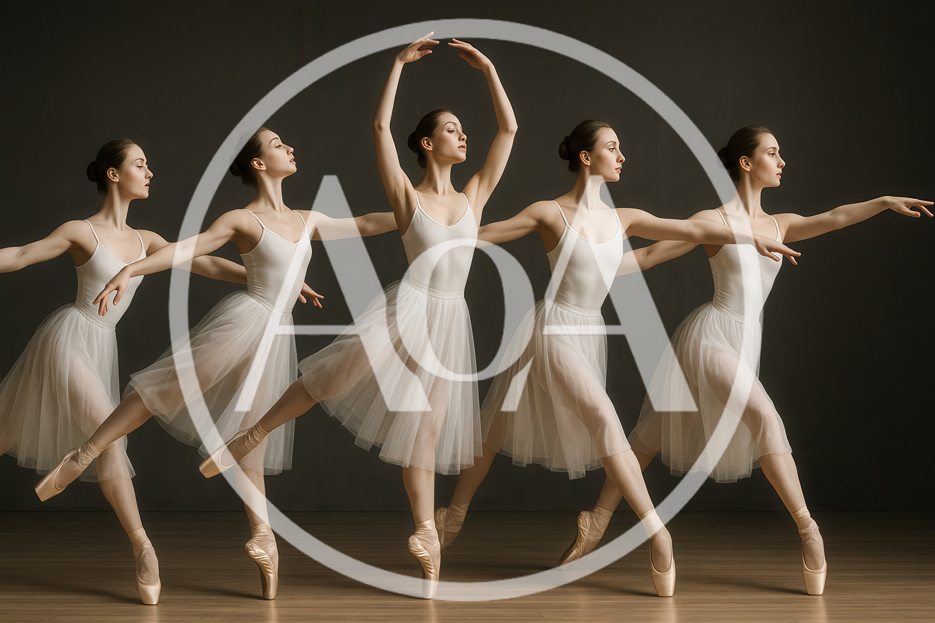 Multiple Exposure Sequence Of A Ballerina Dancing