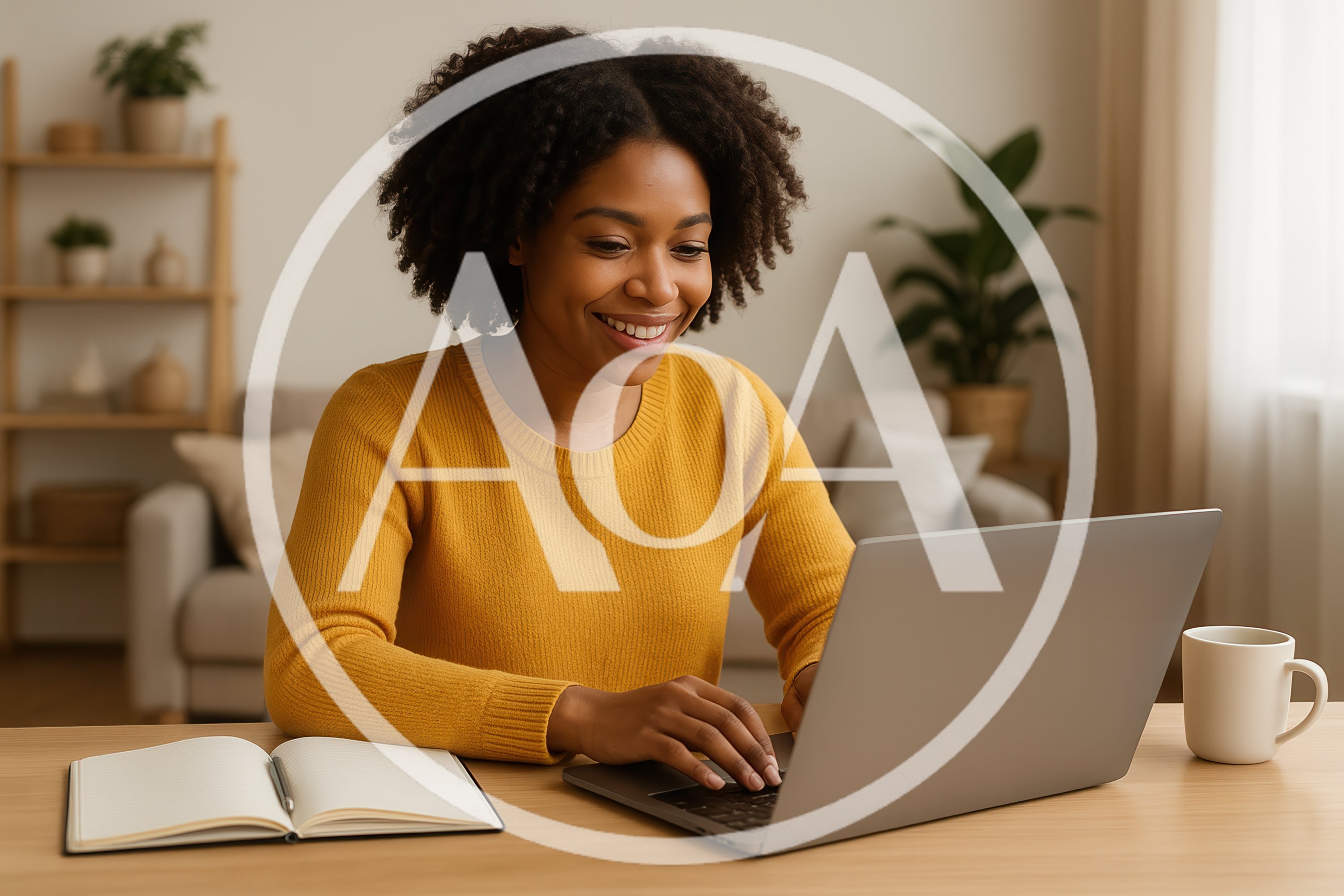 Young Black Woman Working On Laptop At Home