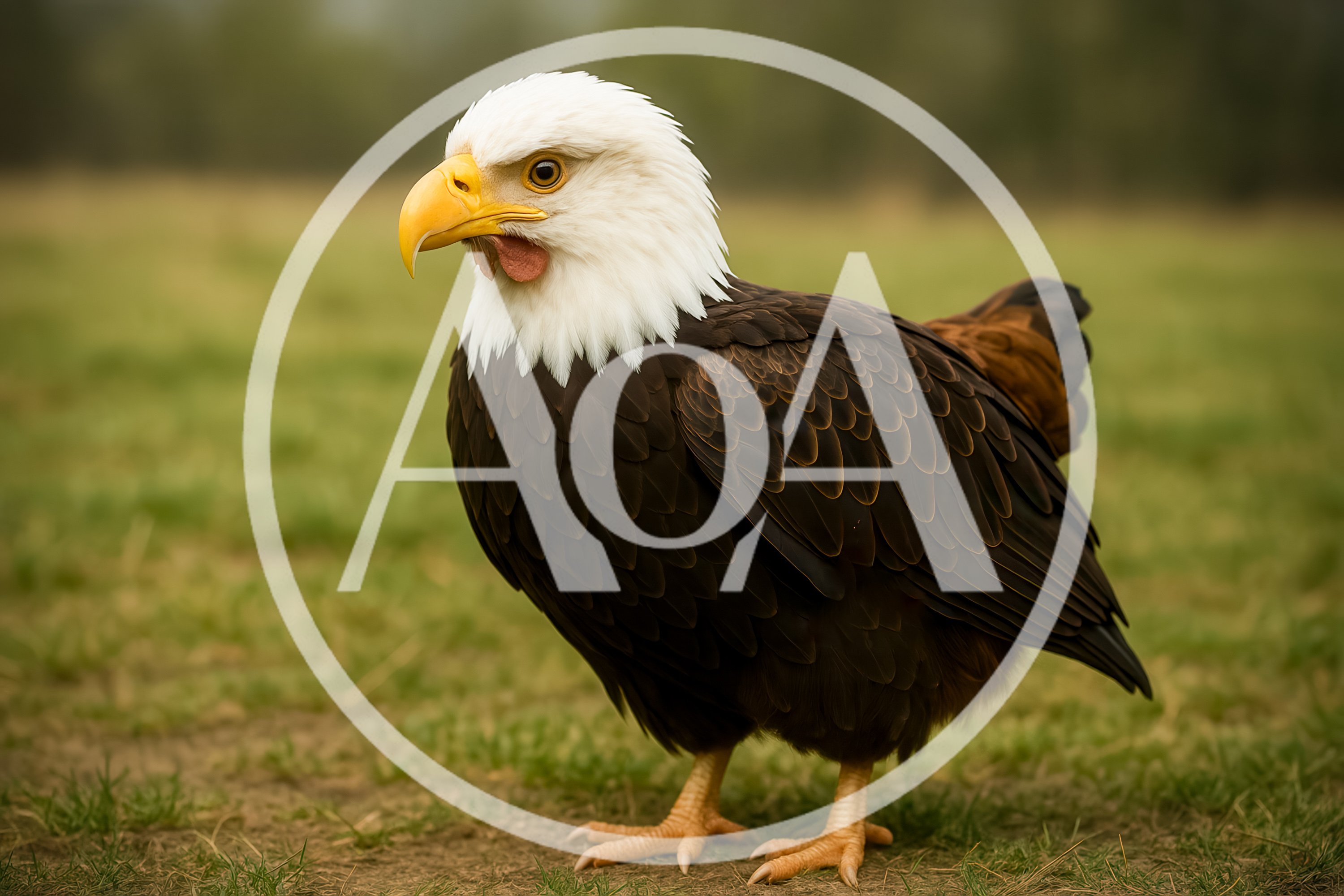 Hybrid Bald Eagle Chicken Standing In A Field