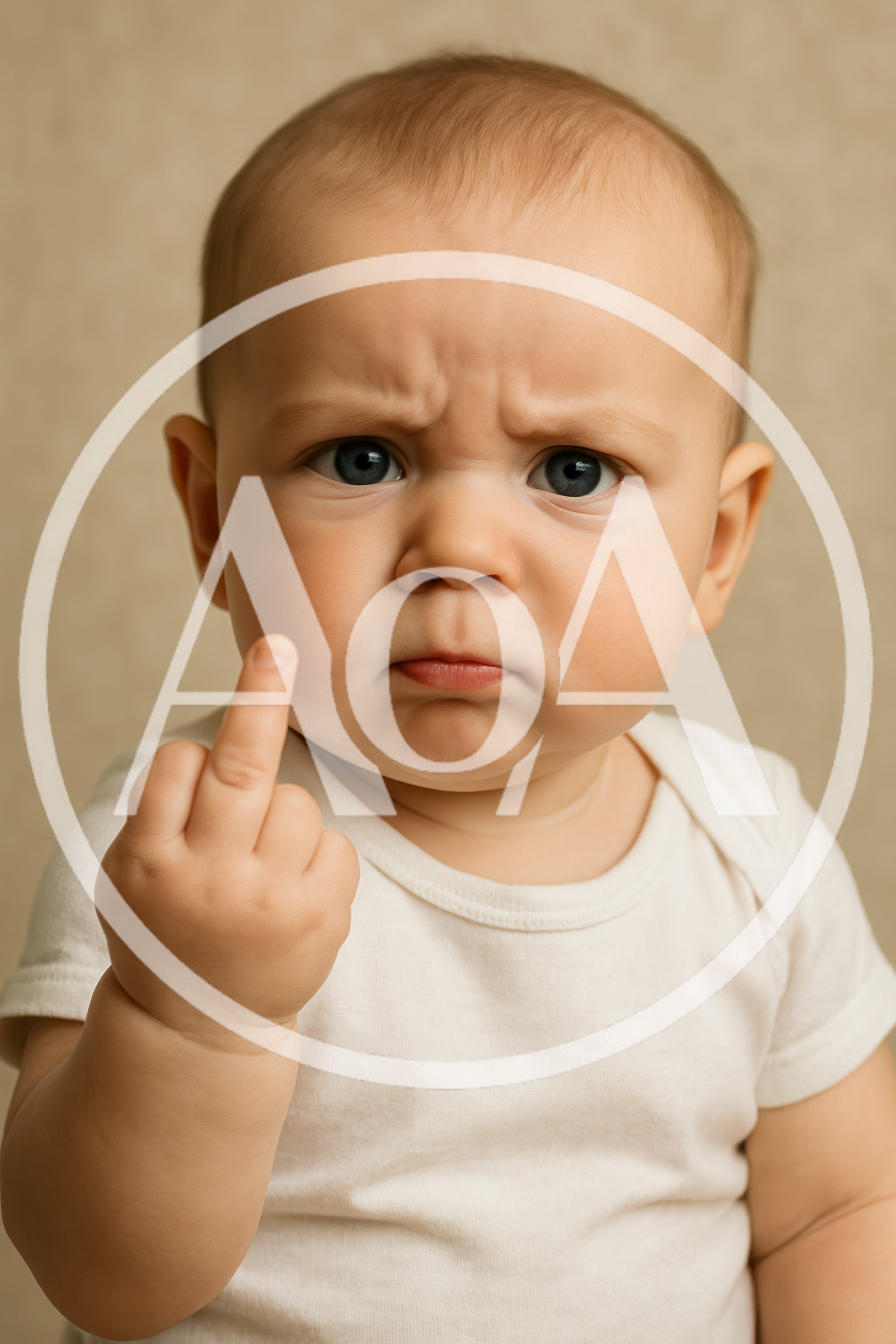 Angry Baby Giving The Middle Finger Gesture