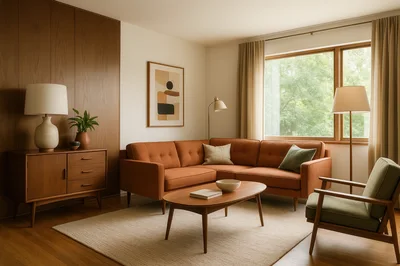 Mid-Century Modern Living Room Interior