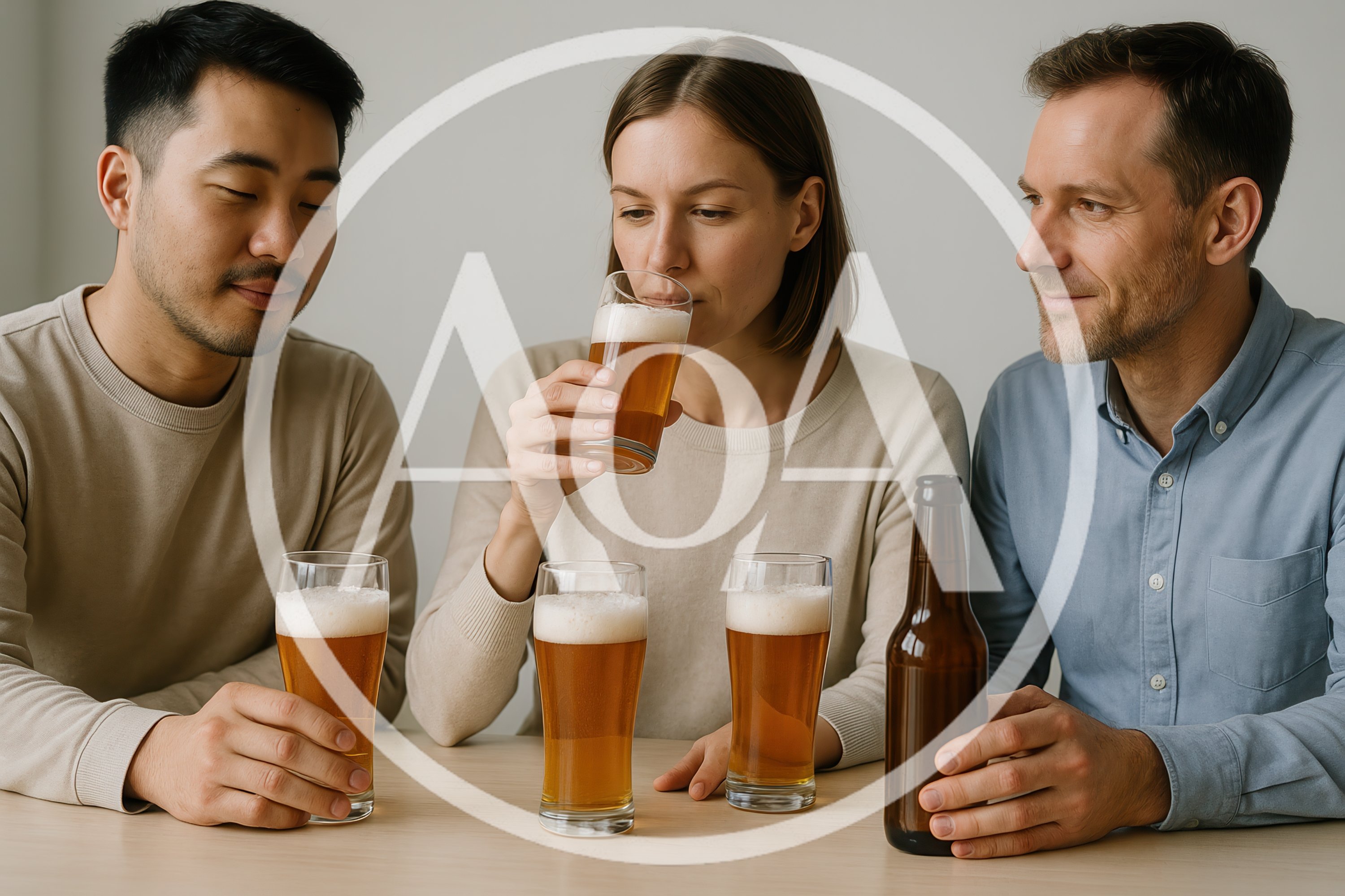 Three Friends Enjoying Craft Beer Together