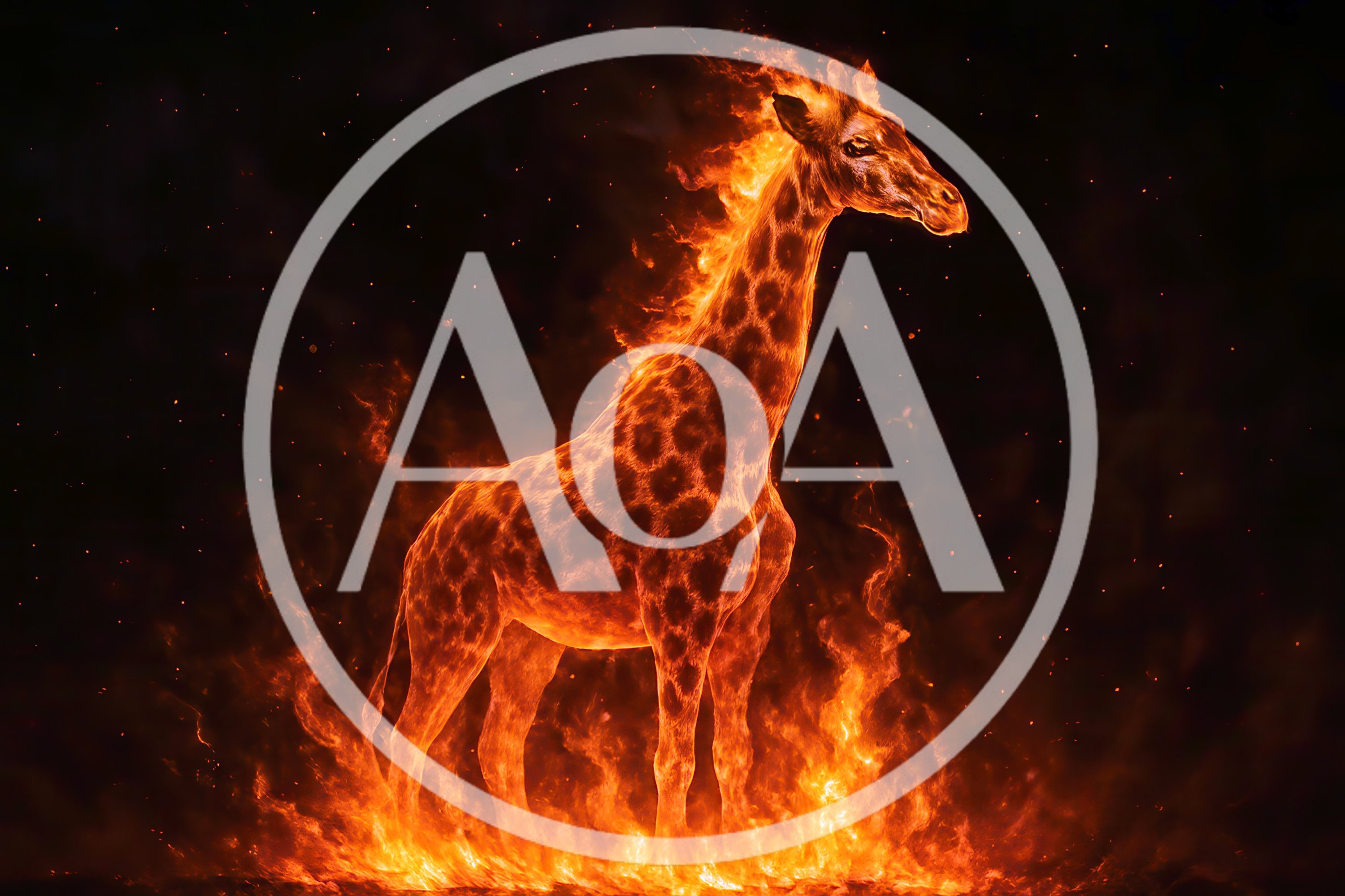 Majestic Giraffe Engulfed In Intense Burning Fire