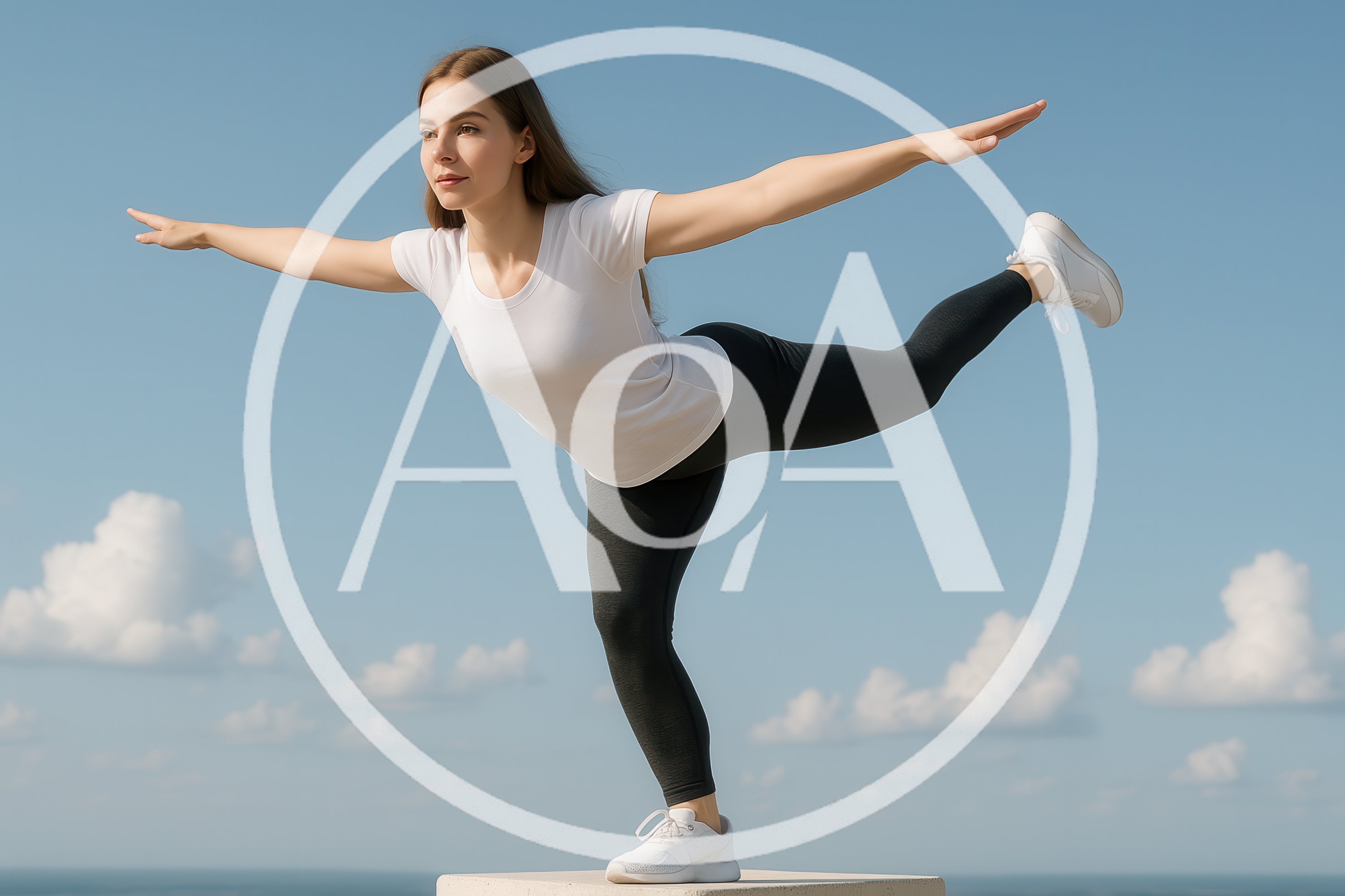 Young Woman Performing Yoga Balance Pose Outdoors