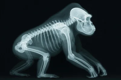 X-Ray Scan Of A Gorilla Skeleton