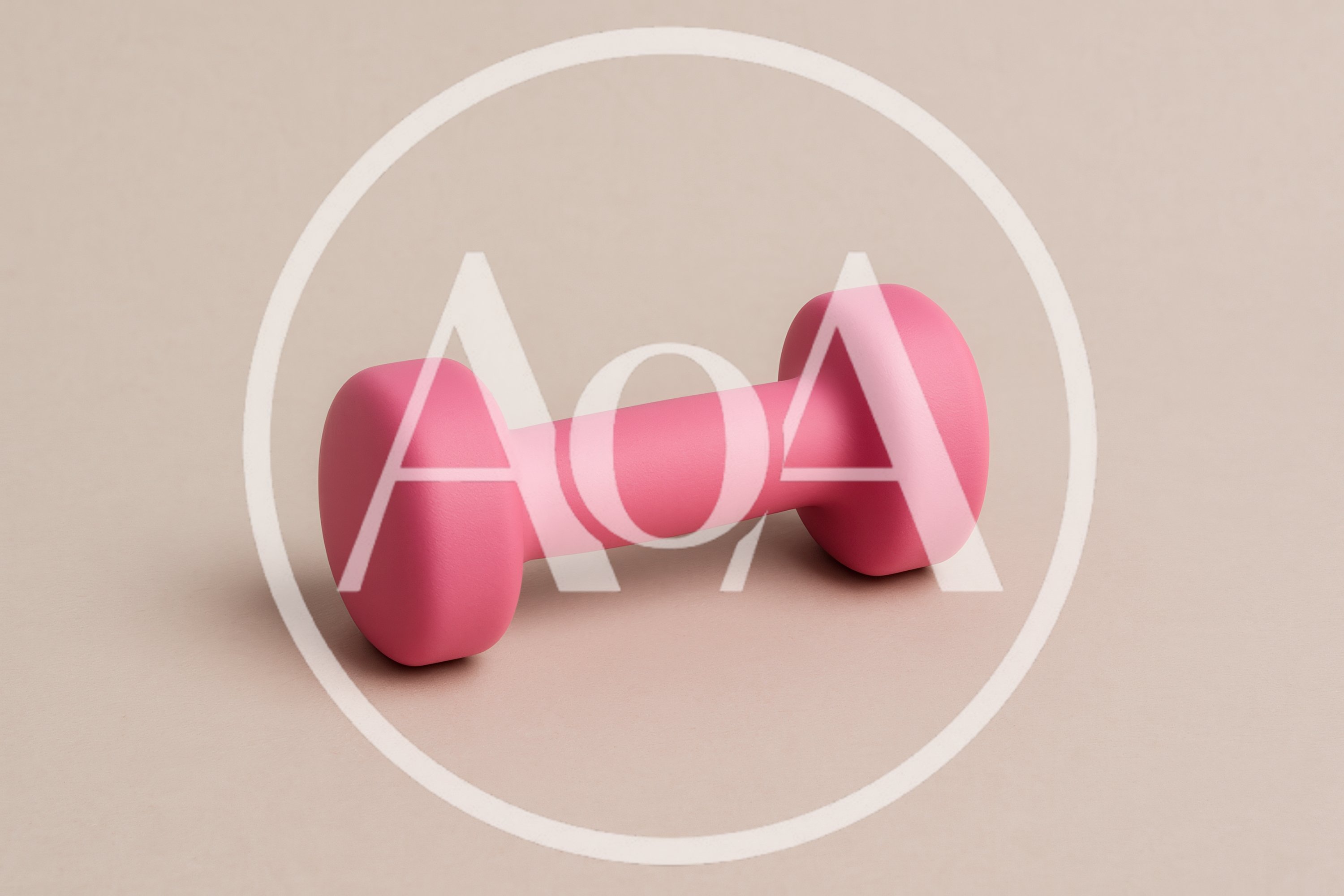 Pink Dumbbell Isolated On A Neutral Background