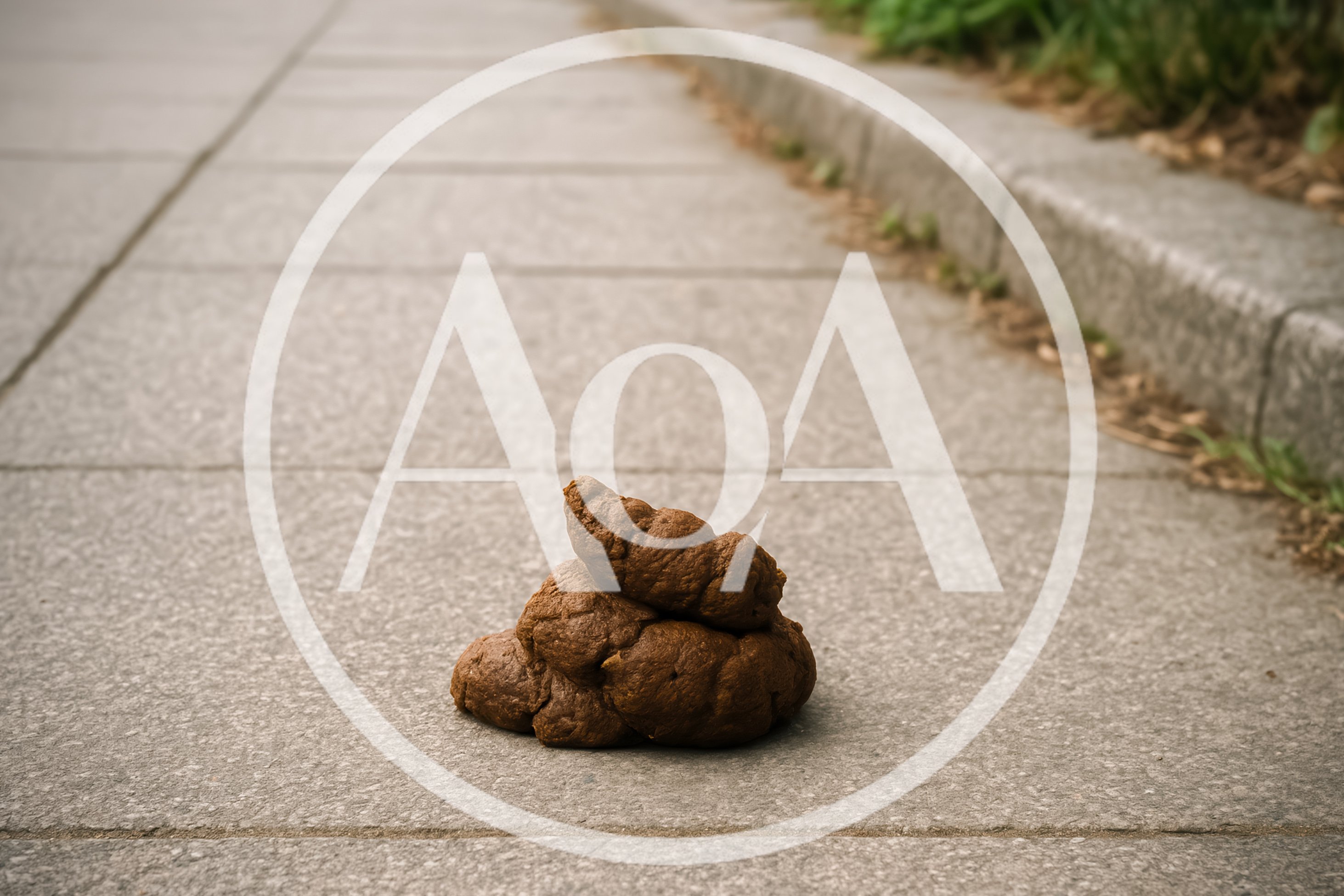 Dog Feces Left On A Public Sidewalk