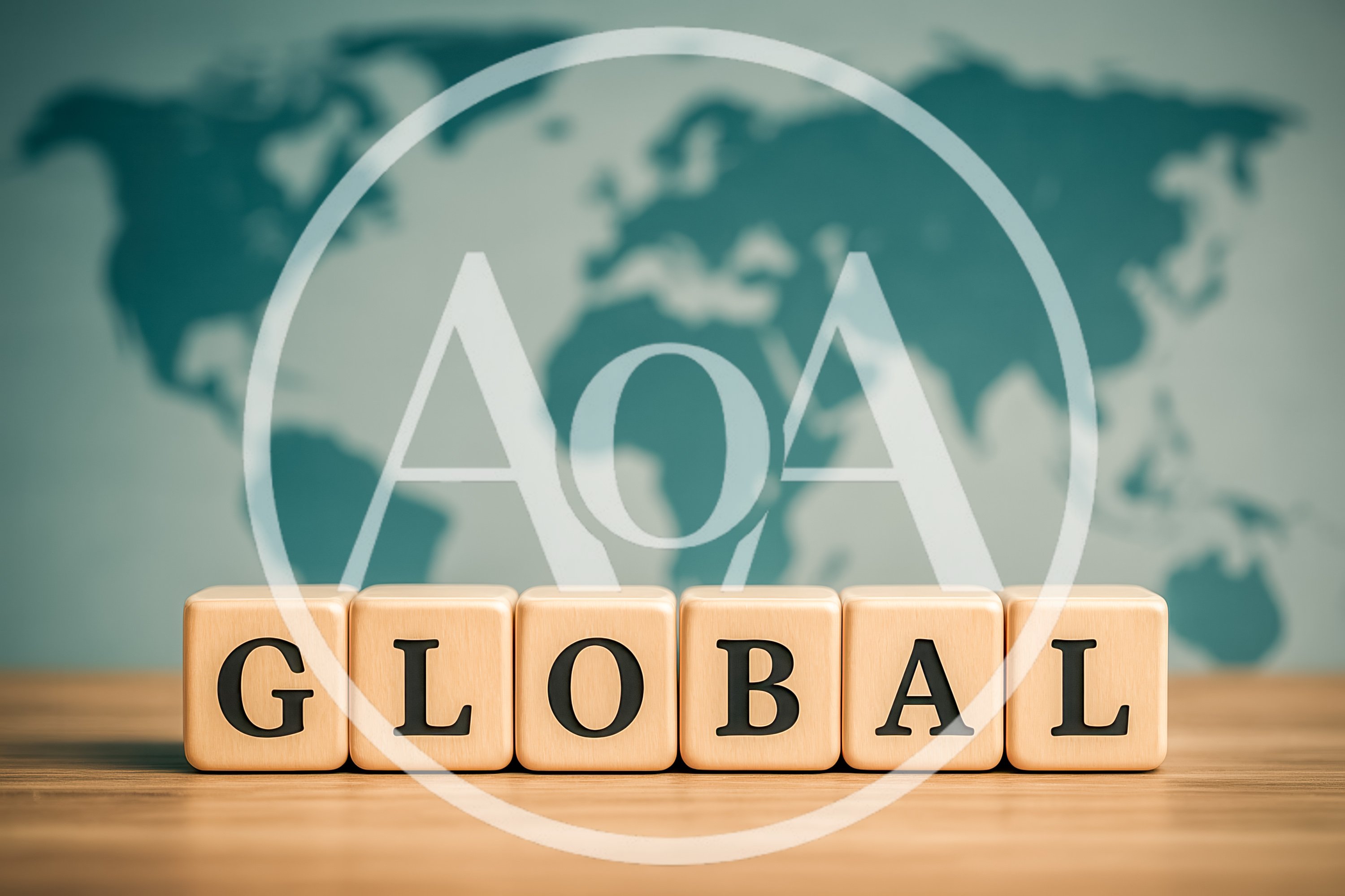 Wooden Blocks Spelling Global On A Wooden Surface