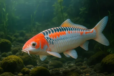 Vibrant Koi Fish Swimming Underwater
