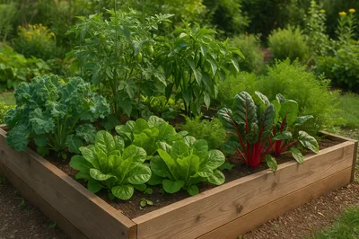 Raised Garden Bed With Assorted Vegetables