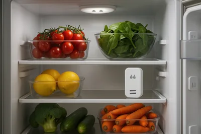 Fresh Vegetables And Fruits Inside A Refrigerator