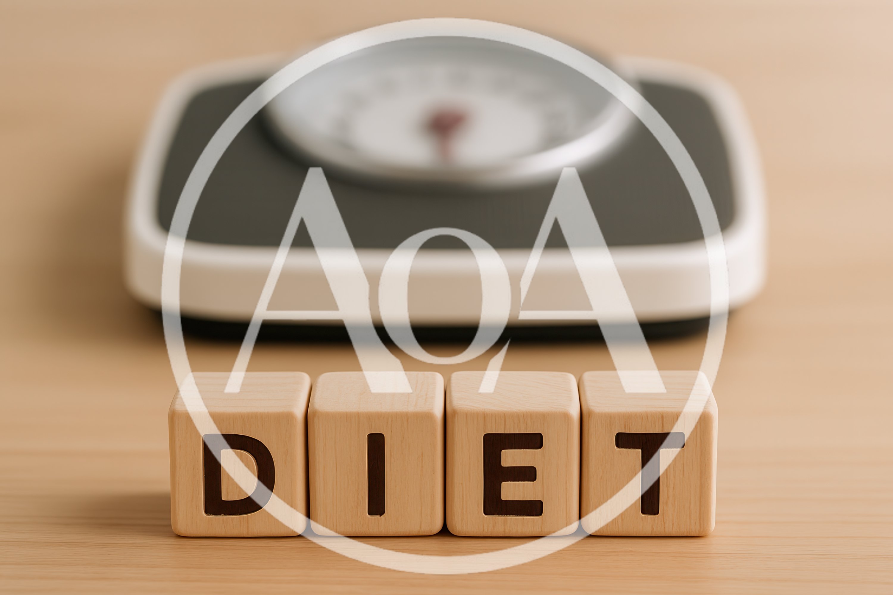 Wooden Blocks Spelling Diet With Bathroom Scale