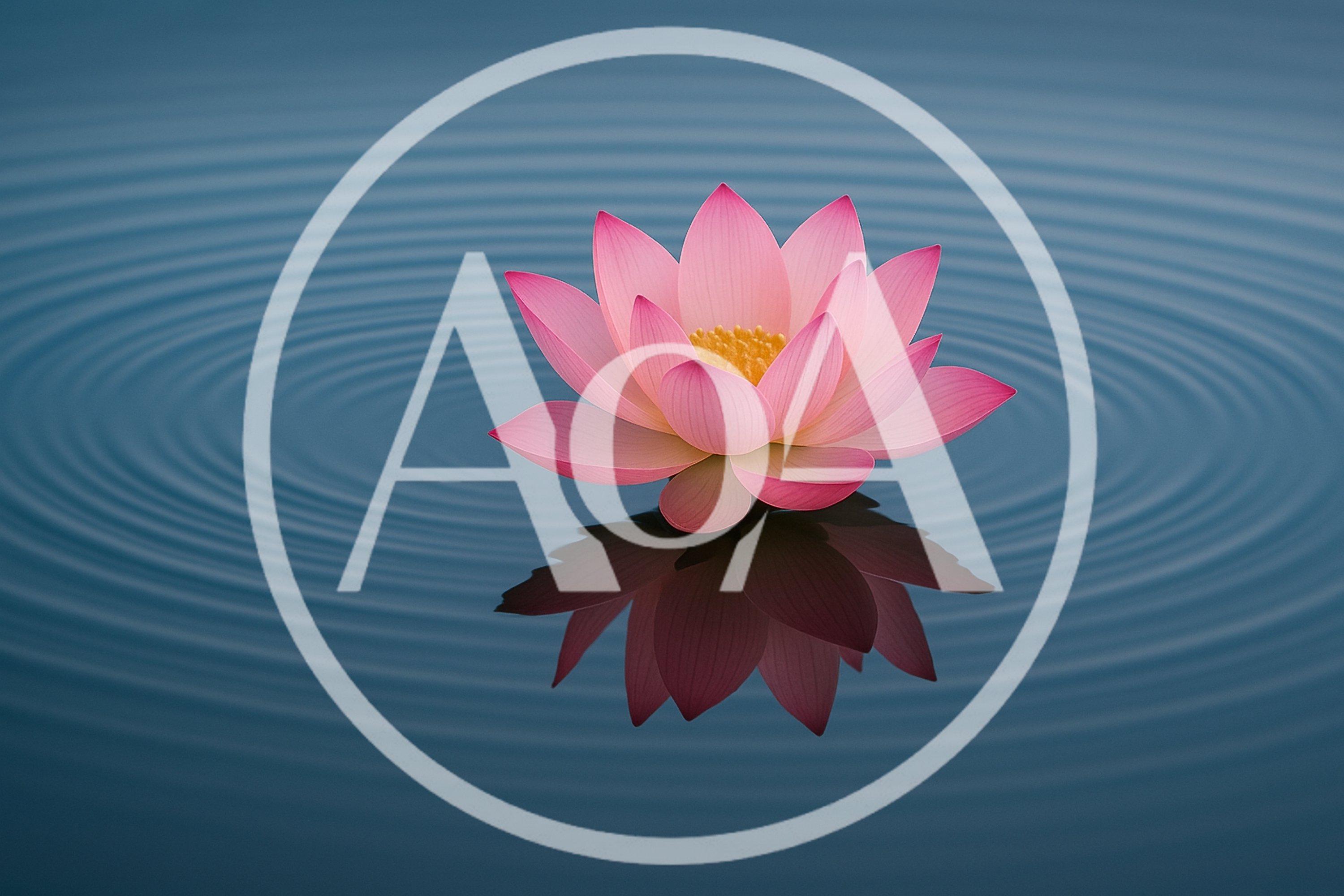 Pink Lotus Flower Floating On Calm Rippled Water