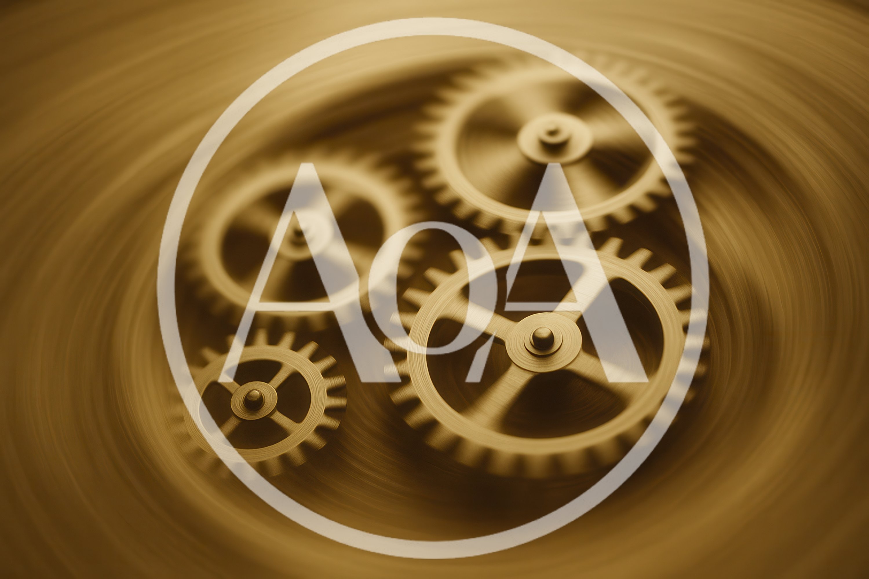 Close Up Of Rotating Brass Clockwork Gears