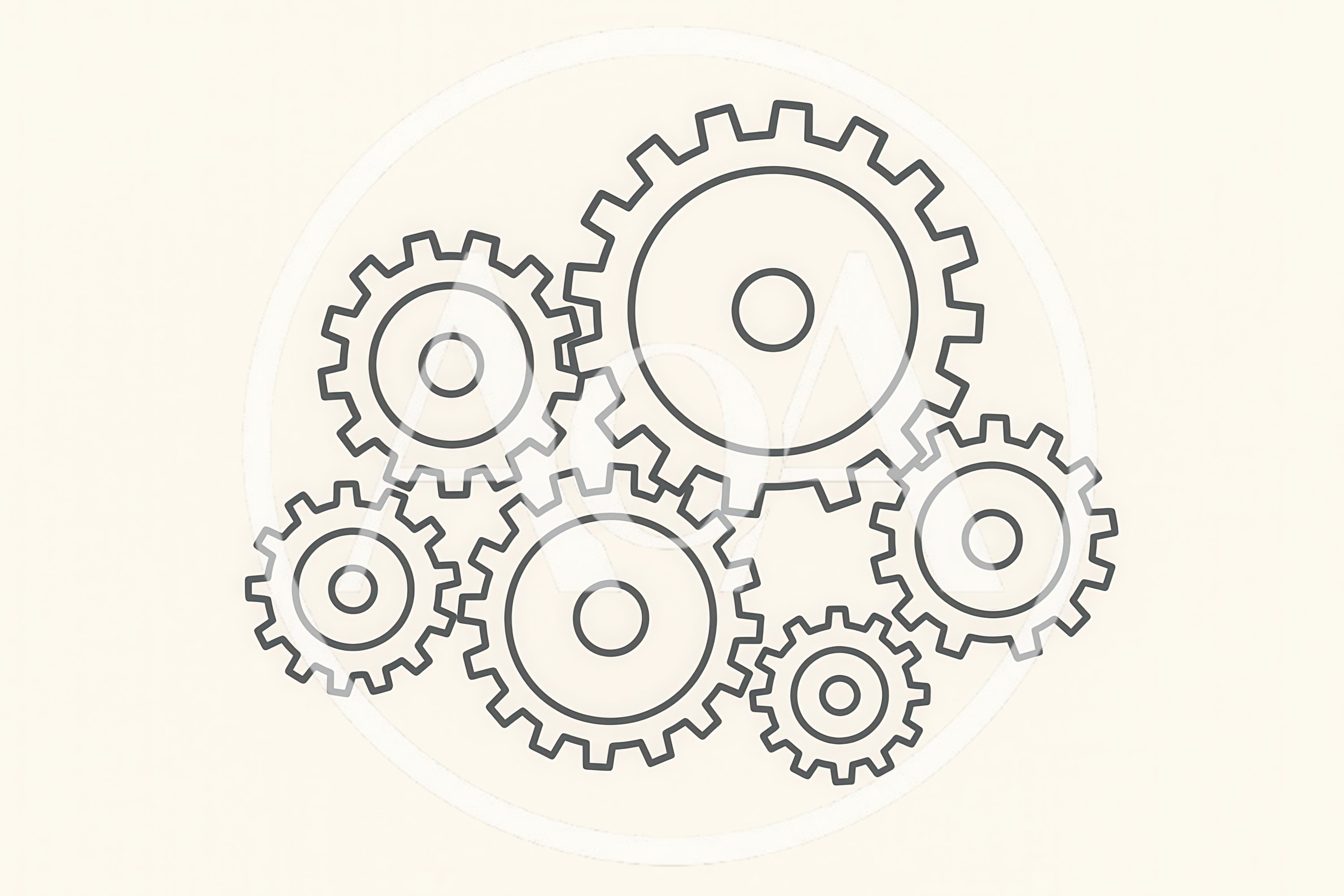 Interlocking Mechanical Gears Illustration