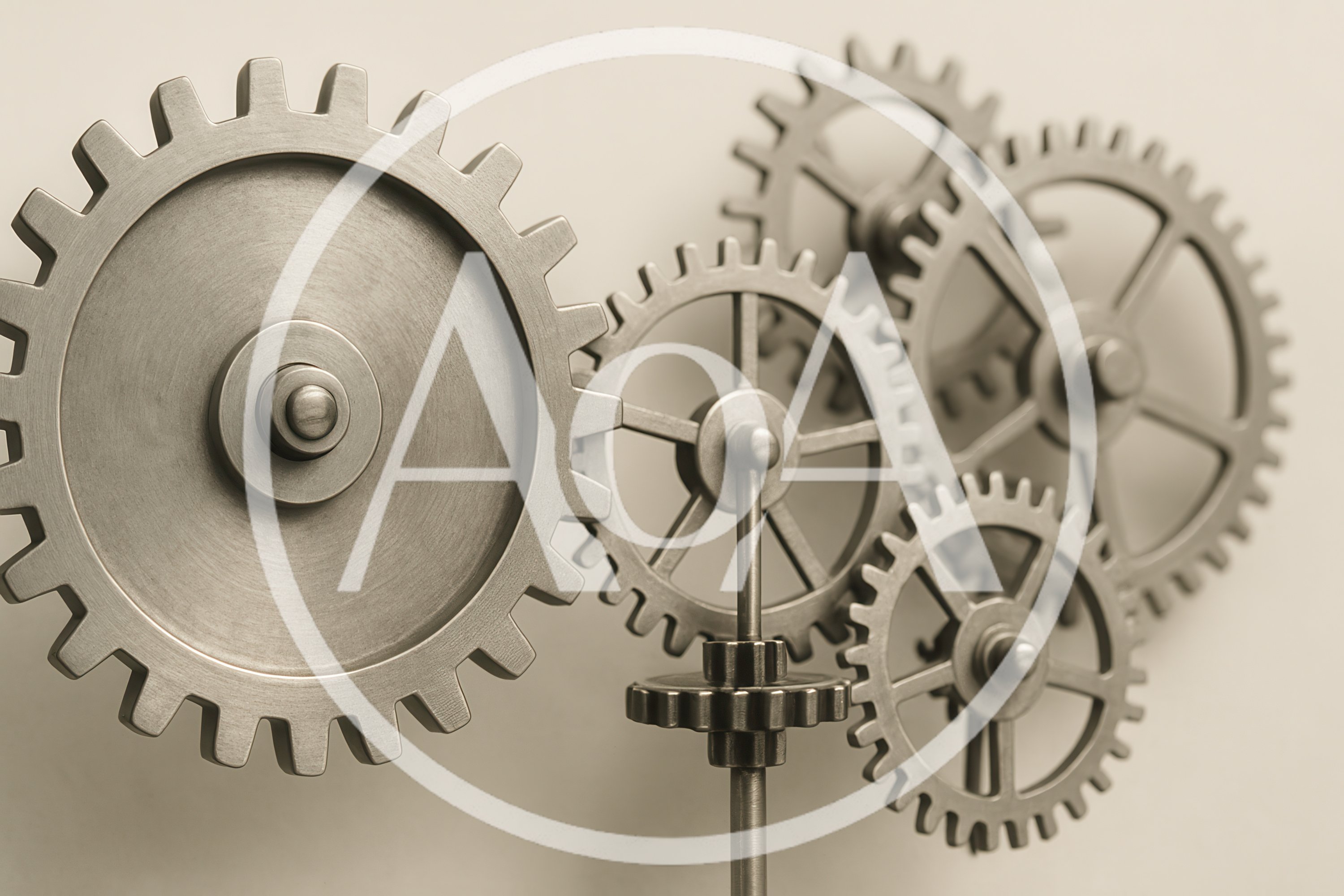 Interlocking Metal Gears Rotating In A Mechanical Mechanism