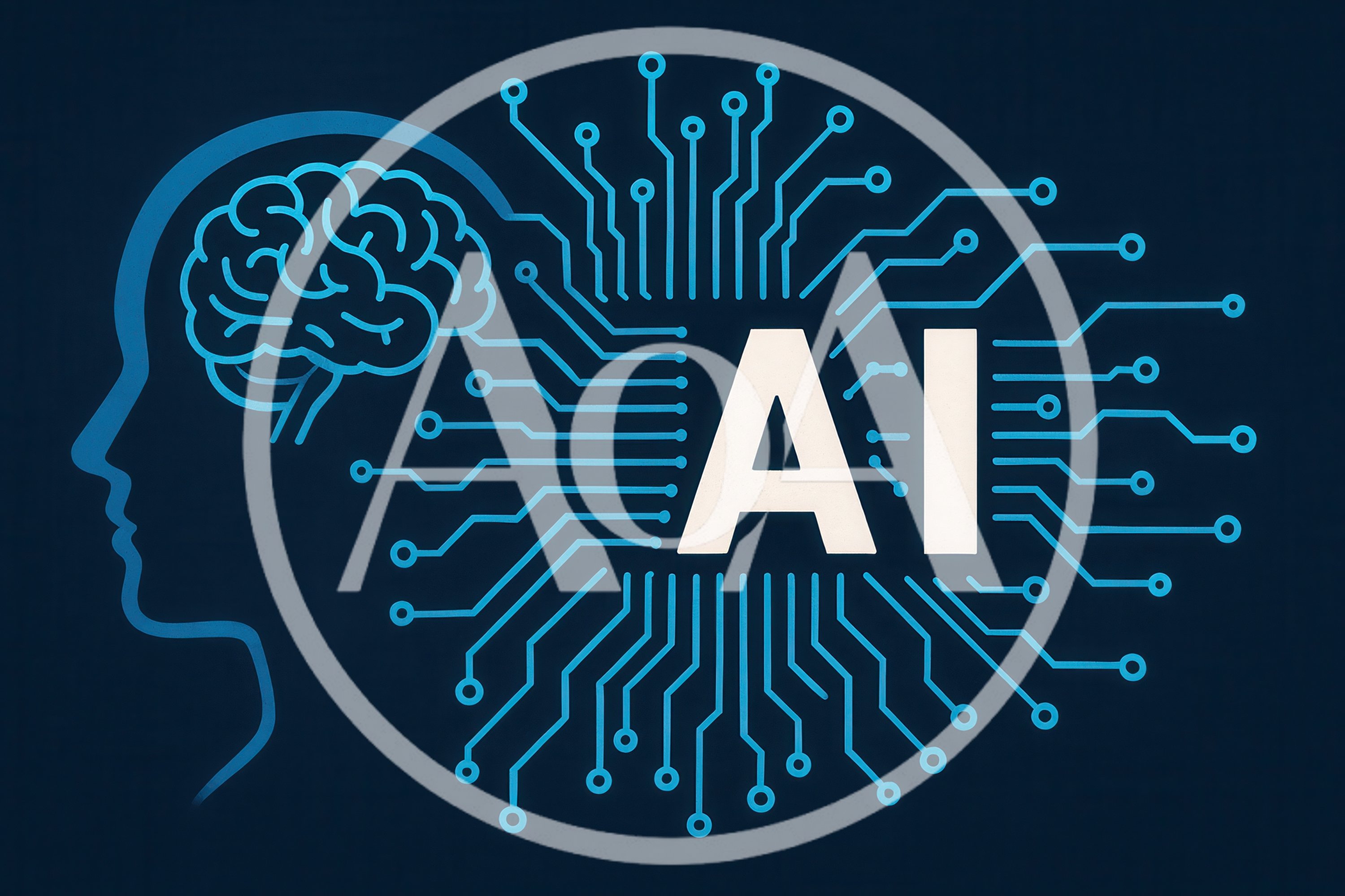 Artificial Intelligence Concept With Human Brain And Circuitry