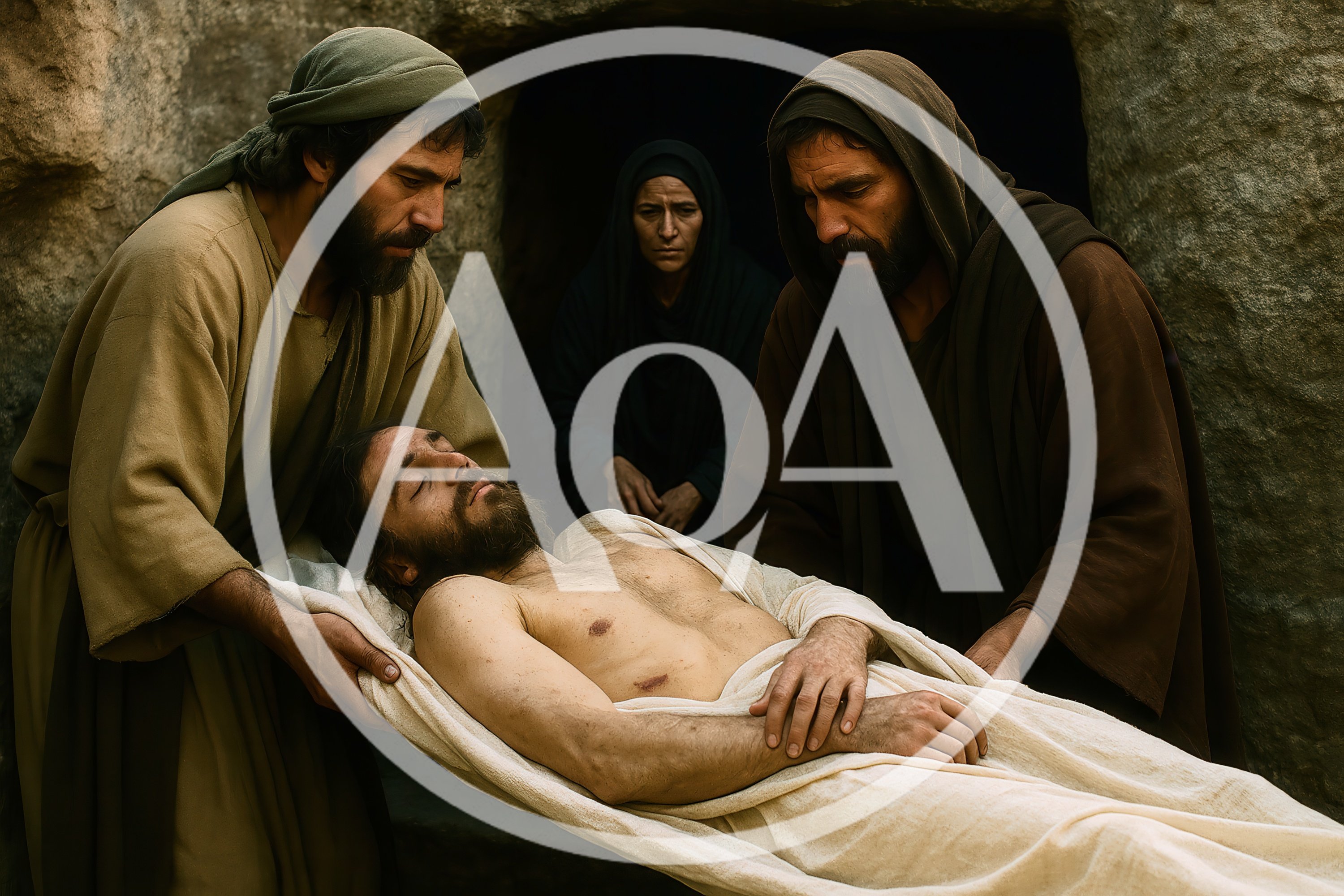 Biblical Scene Depicting The Burial Of Jesus Christ
