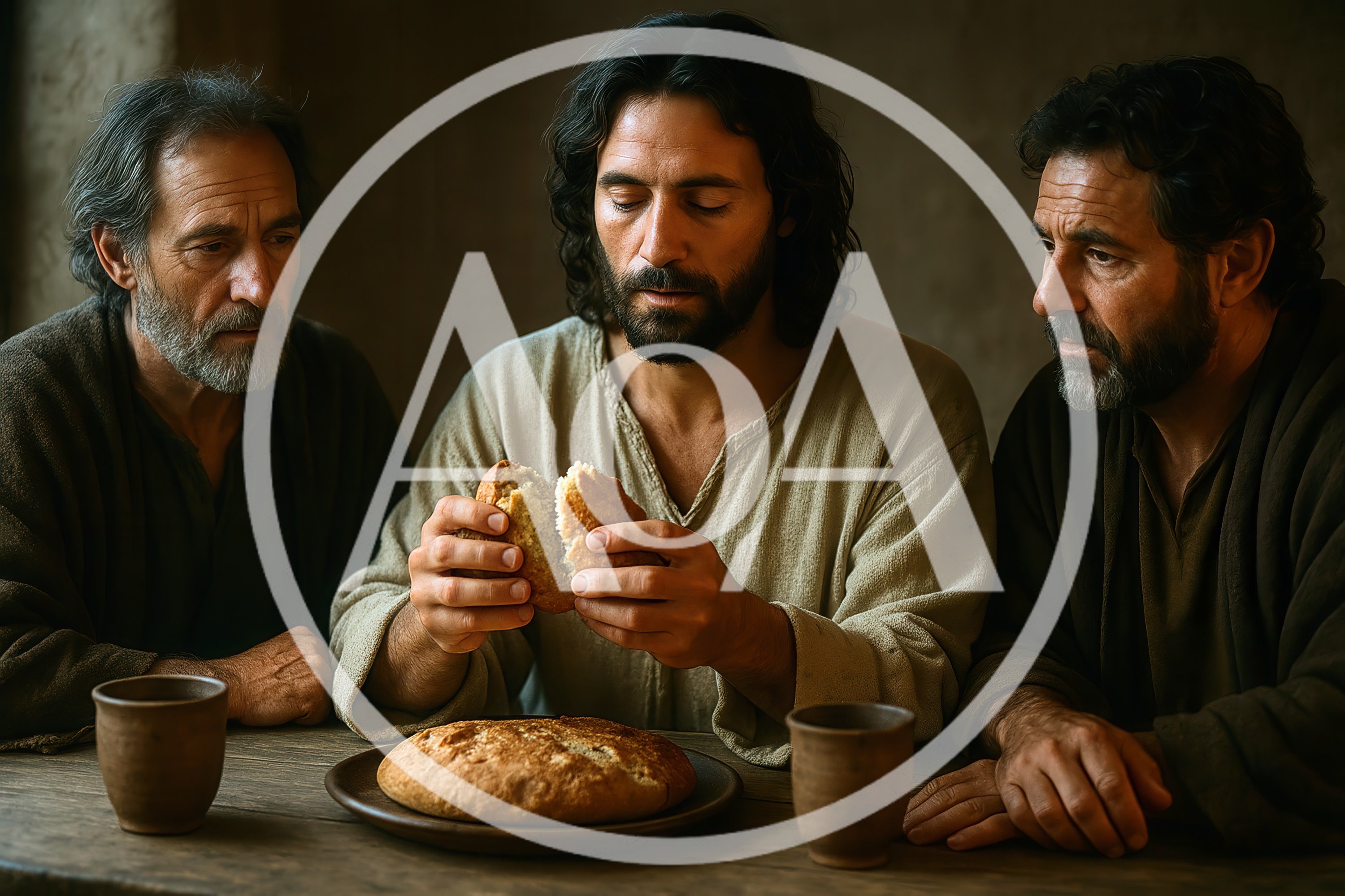 Jesus Breaking Bread With Two Disciples