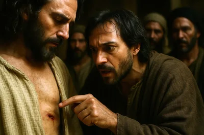 Biblical Scene Of Doubting Thomas Touching The Wound