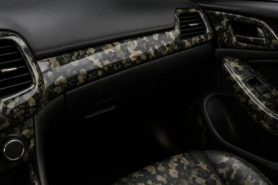 Modern Car Interior With Camouflage Pattern Trim