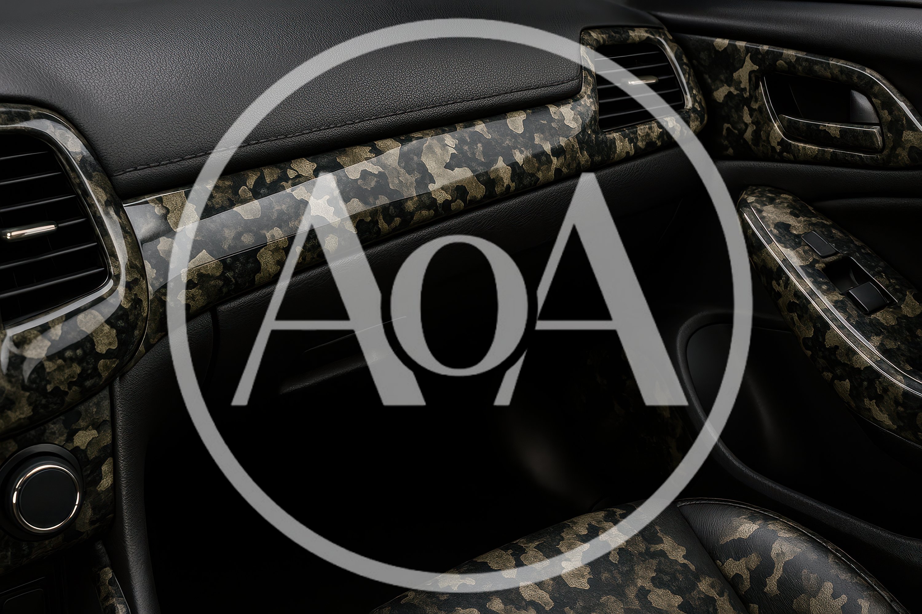 Modern Car Interior With Camouflage Pattern Trim