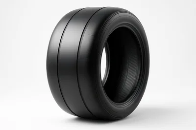 Single Racing Slick Tire on White Background