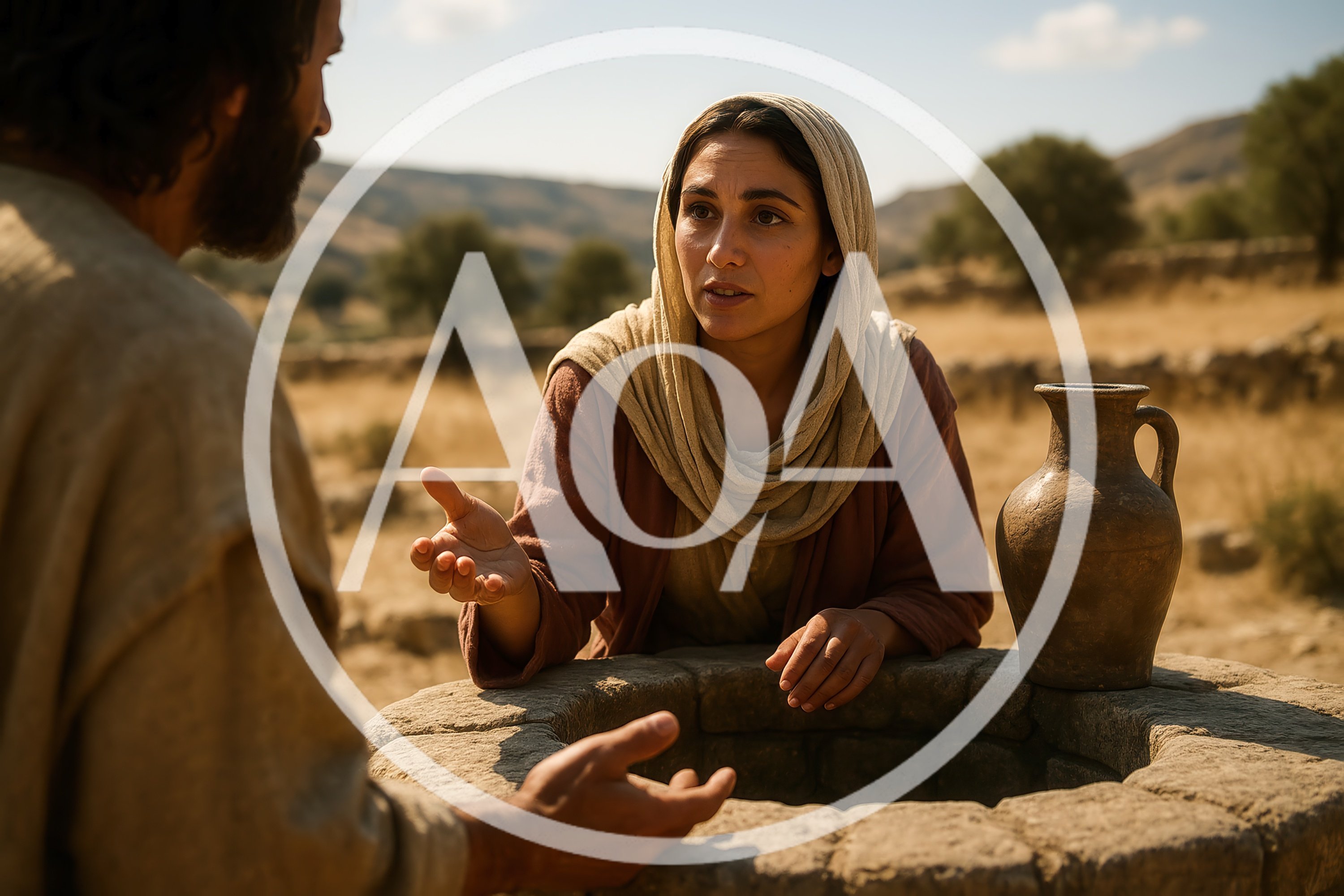 Biblical Scene of Jesus Talking to Samaritan Woman