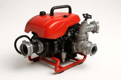 Portable Red Firefighting Water Pump Engine