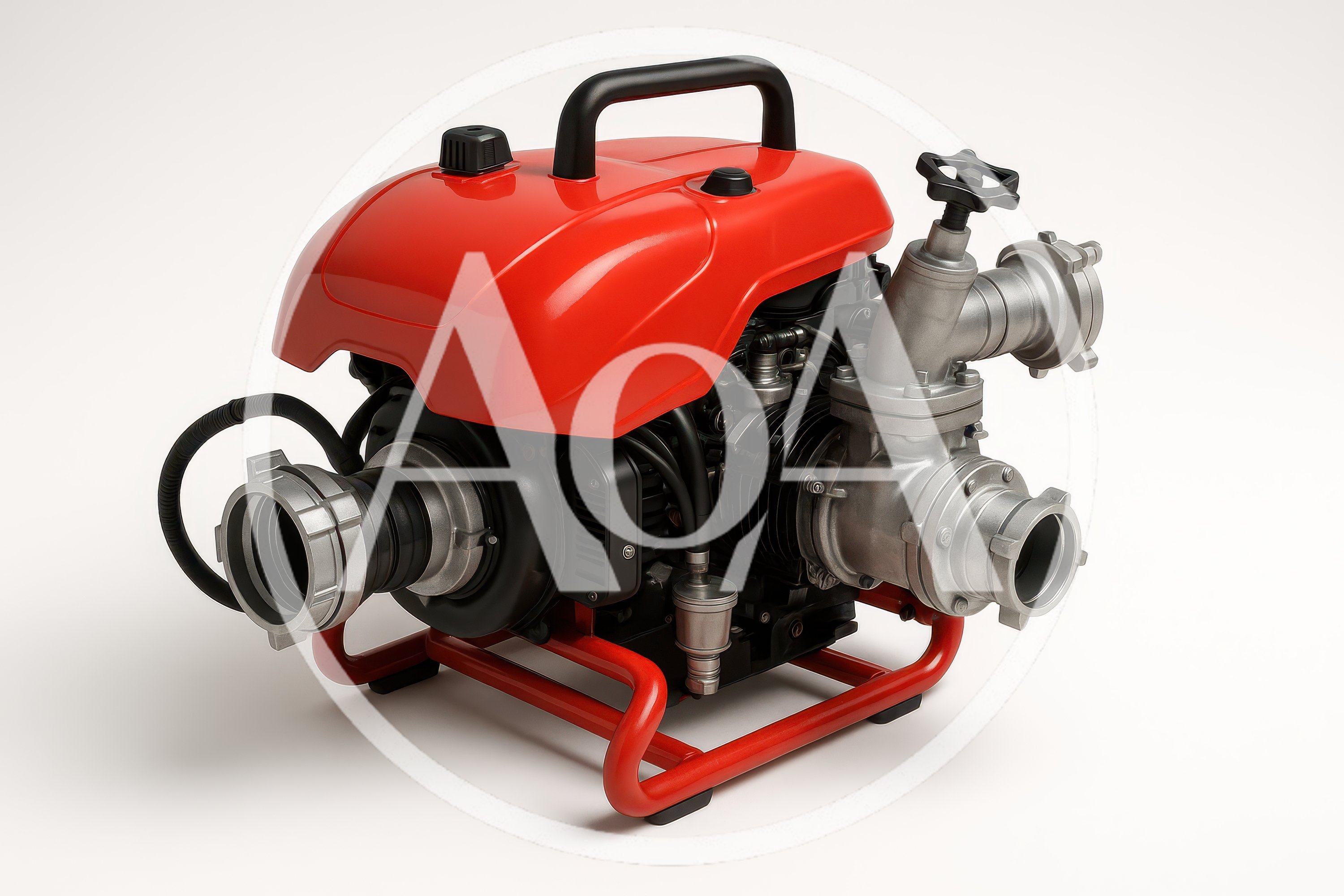 Portable Red Firefighting Water Pump Engine