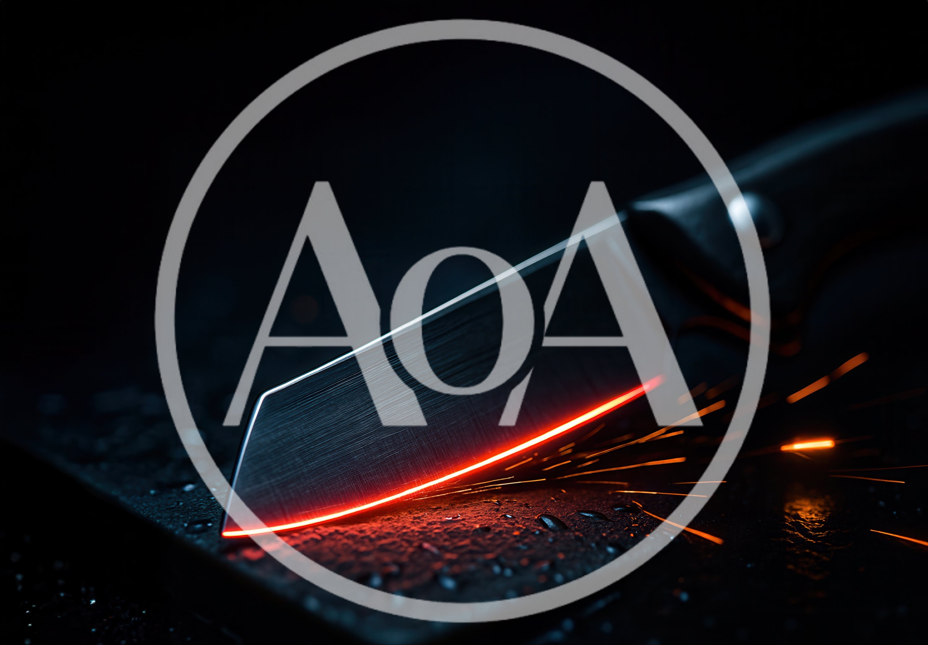 Glowing Knife Blade Sharpening With Sparks