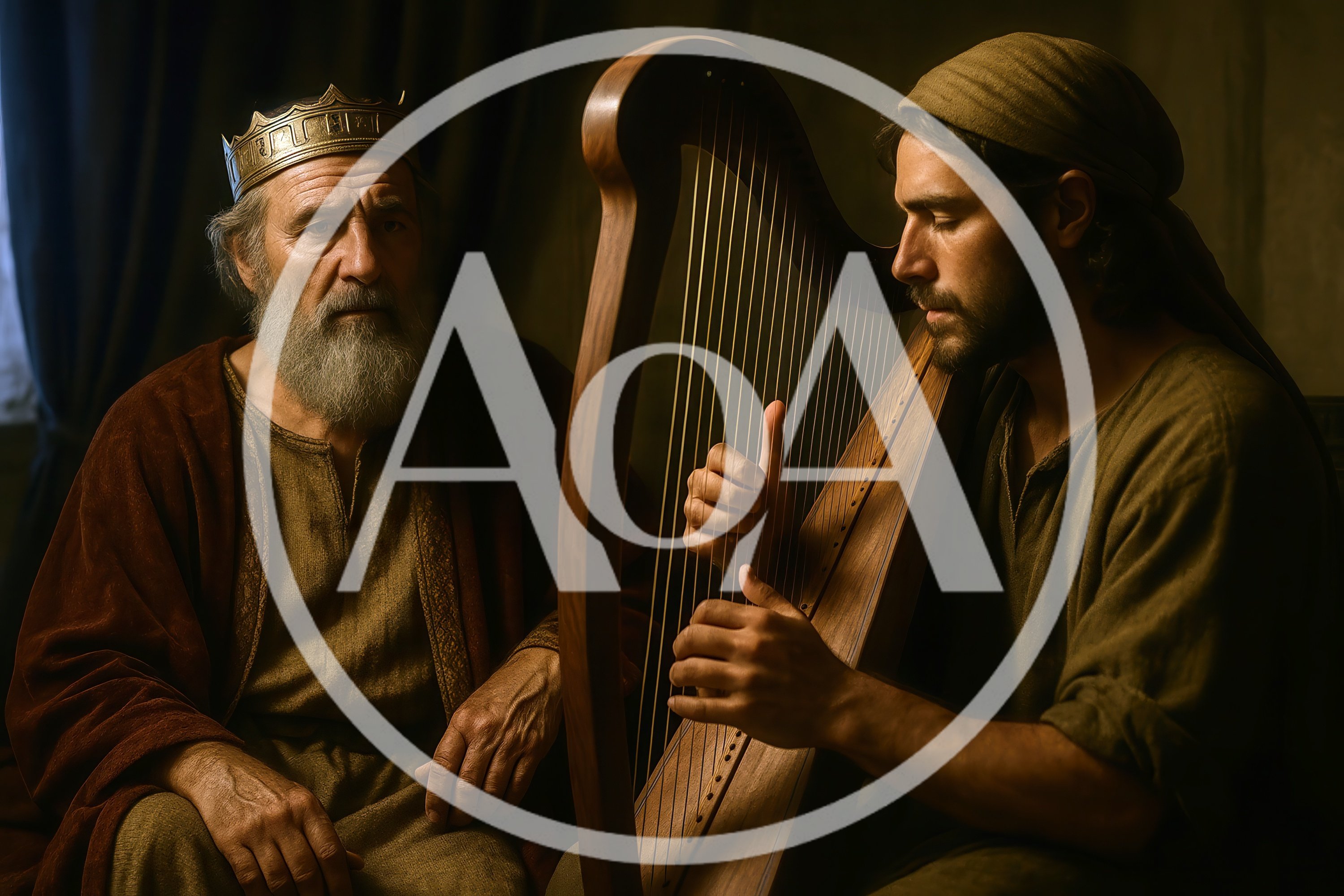 King Saul Listening To David Playing The Harp