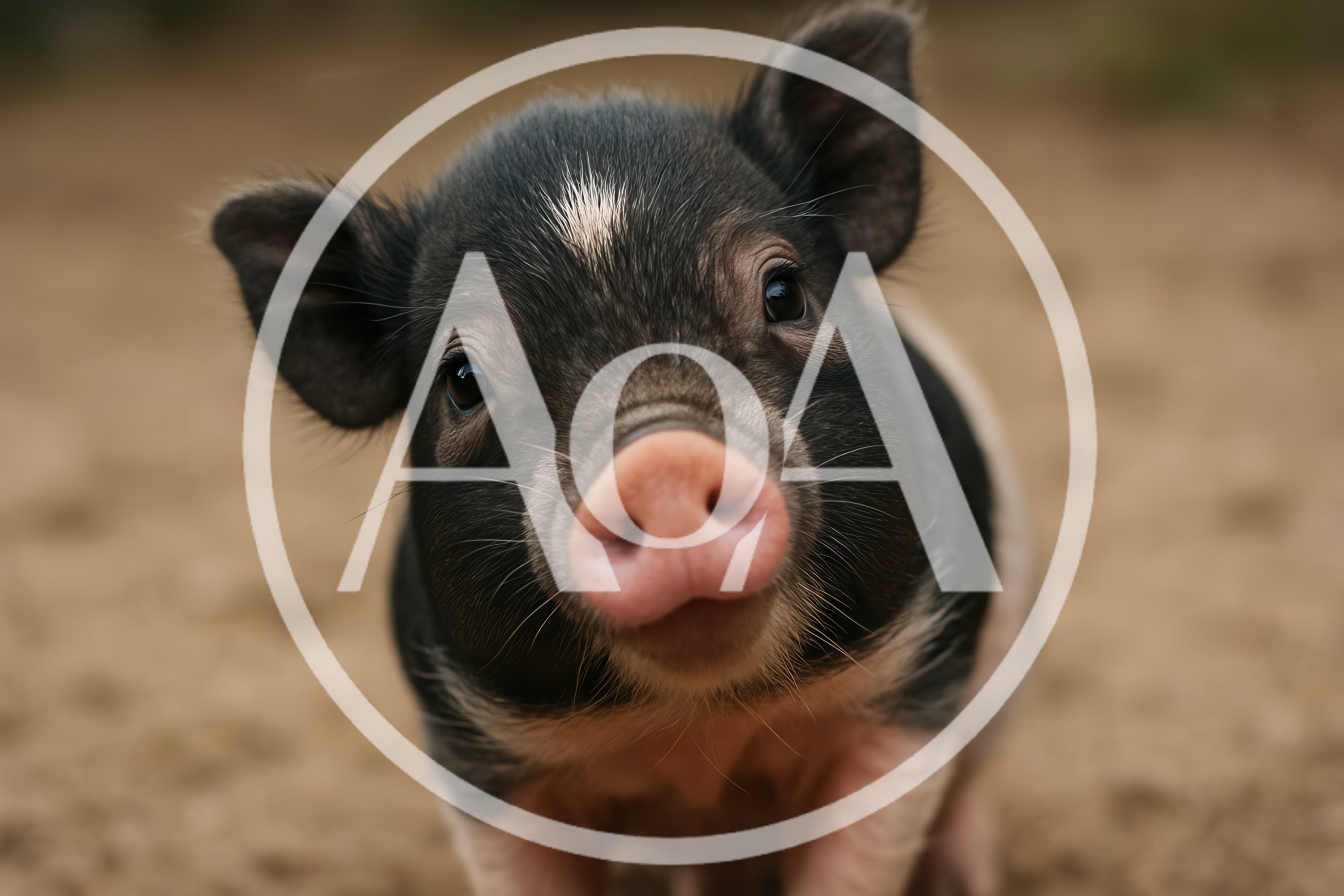 Adorable Baby Piglet Looking Directly At Camera