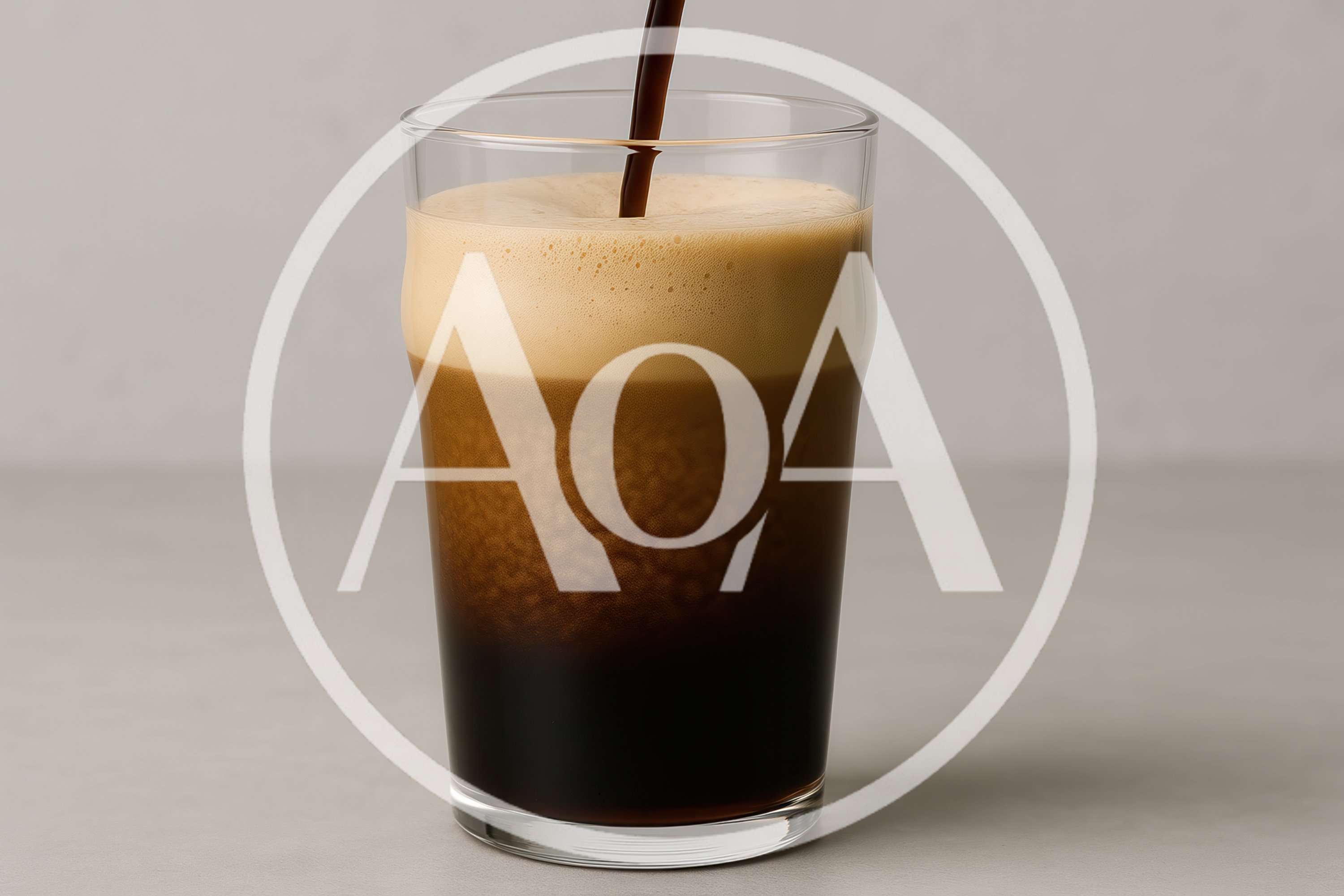 Pouring Fresh Nitro Cold Brew Coffee Into Glass