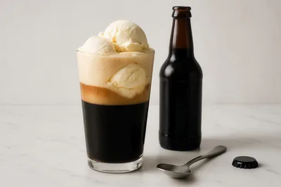 Root Beer Float With Ice Cream In A Glass