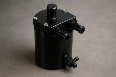 Black Aluminum Oil Catch Can Automotive Component