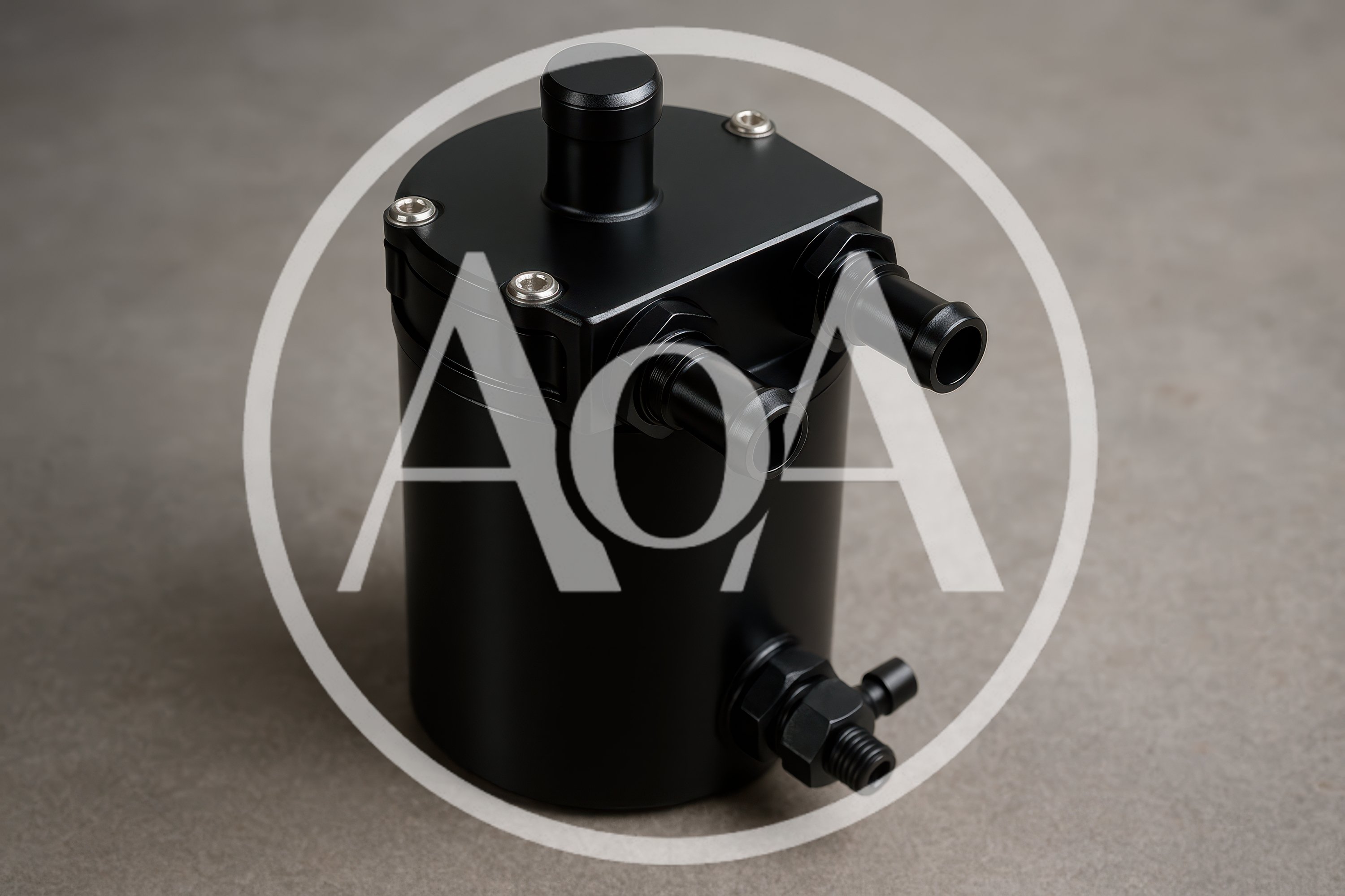 Black Aluminum Oil Catch Can Automotive Component