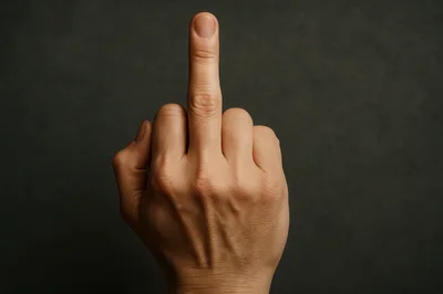 Human Hand Showing Middle Finger Gesture