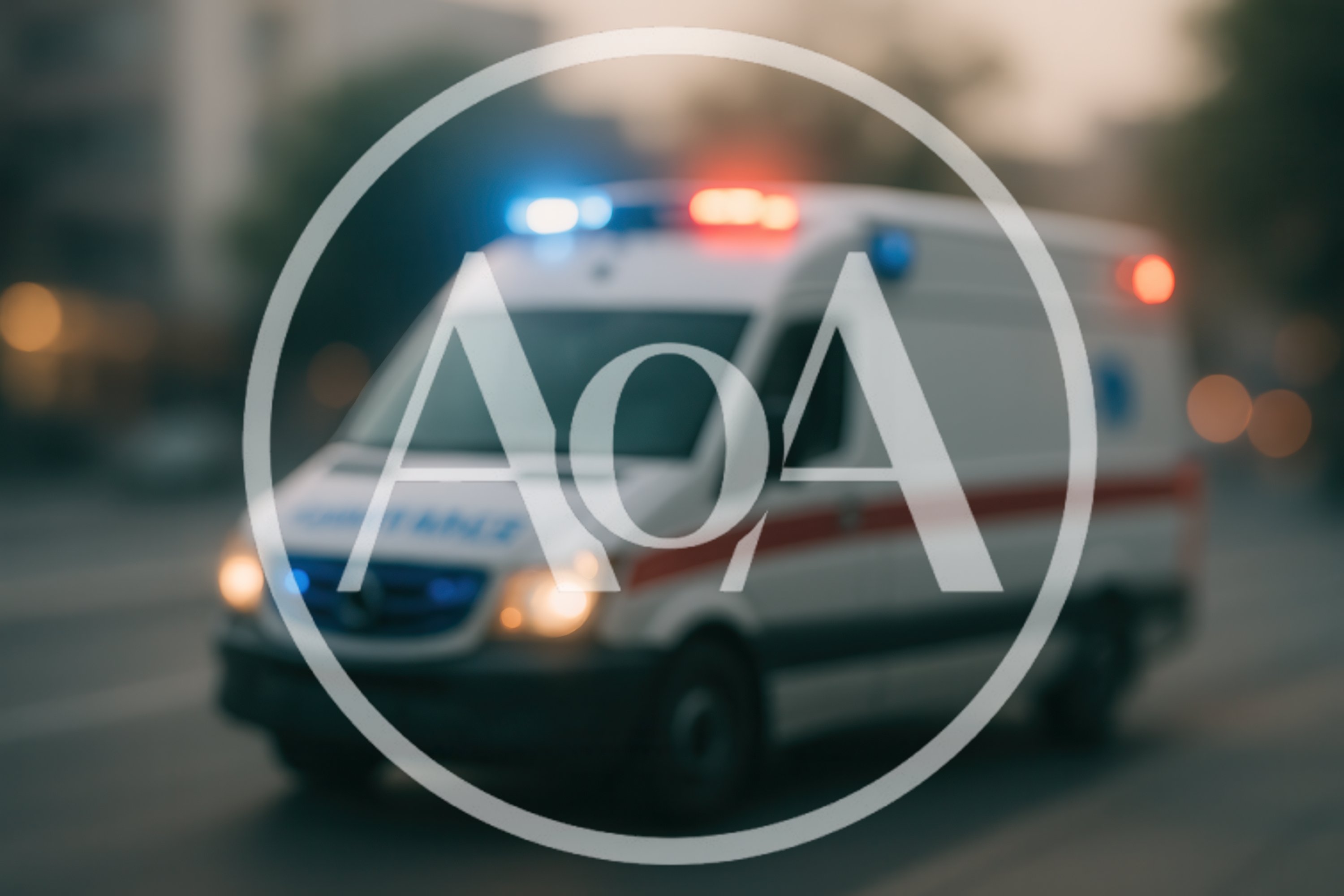 Blurred Ambulance Driving On City Street
