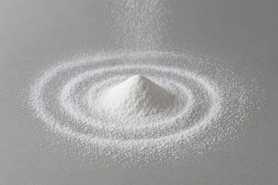 White Powder Falling Onto A Small Pile