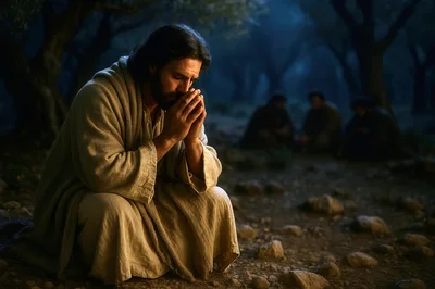 Jesus Praying In The Garden Of Gethsemane