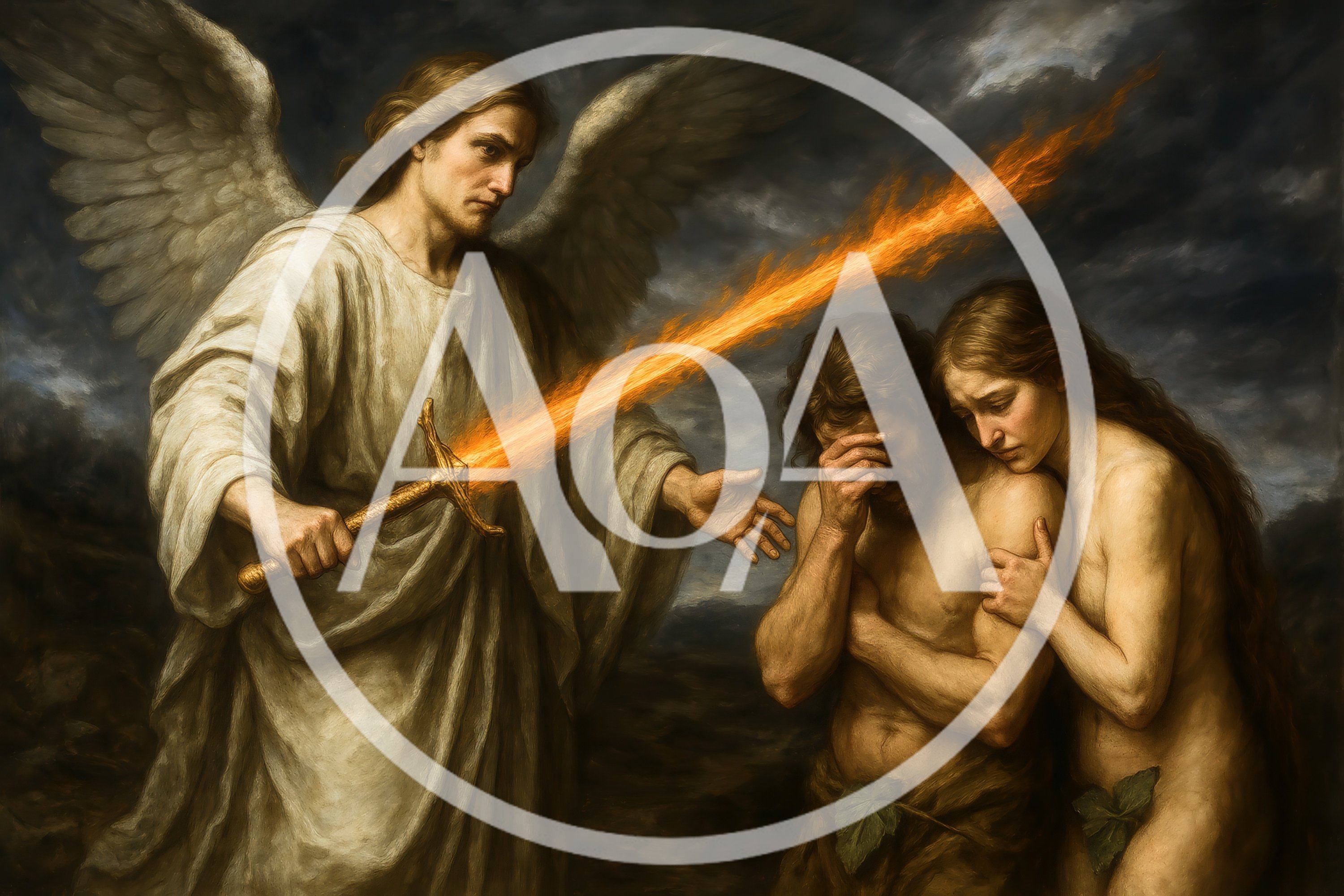 Expulsion Of Adam And Eve By Angelic Guardian