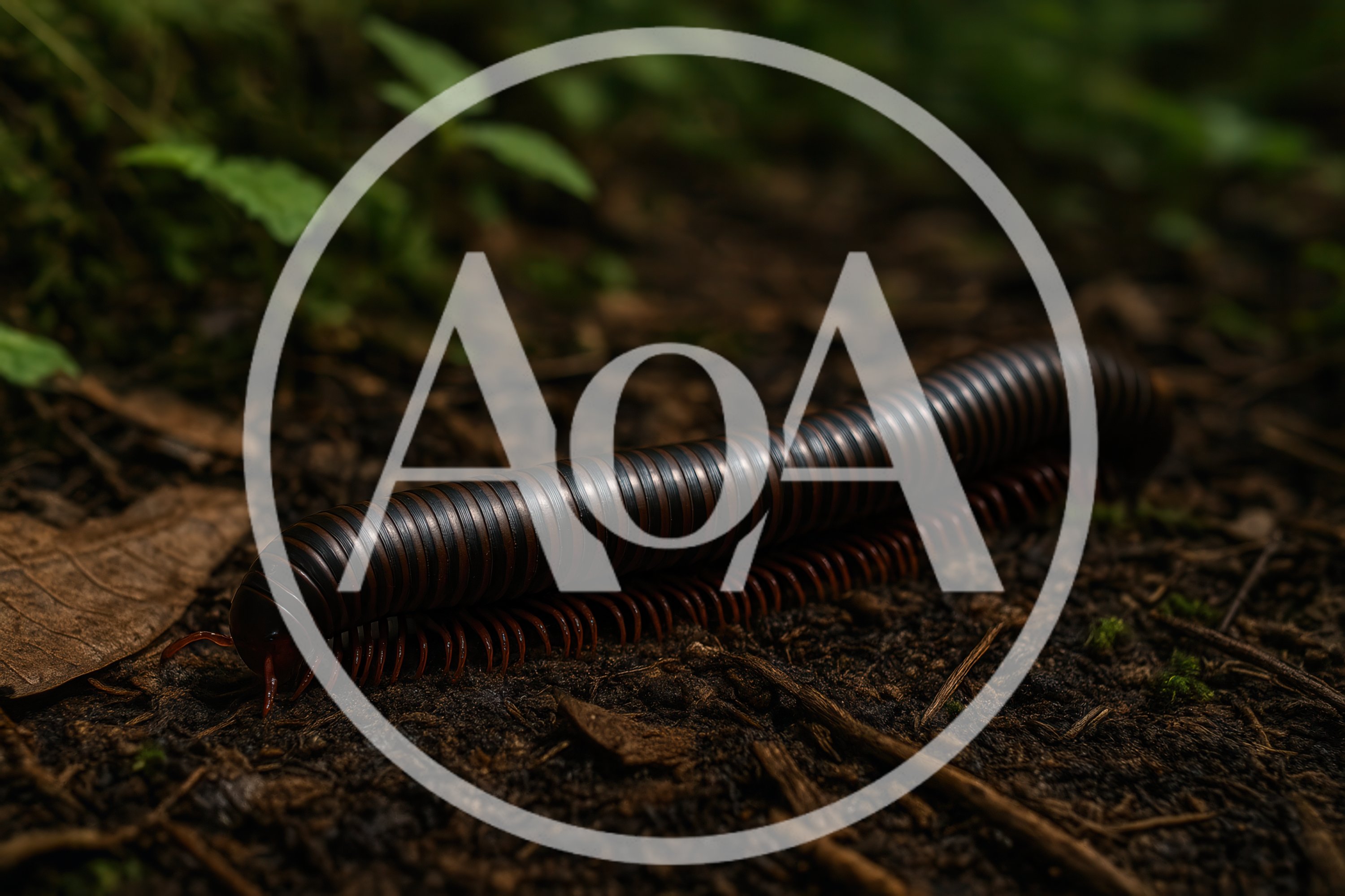Giant Millipede Crawling on Forest Floor