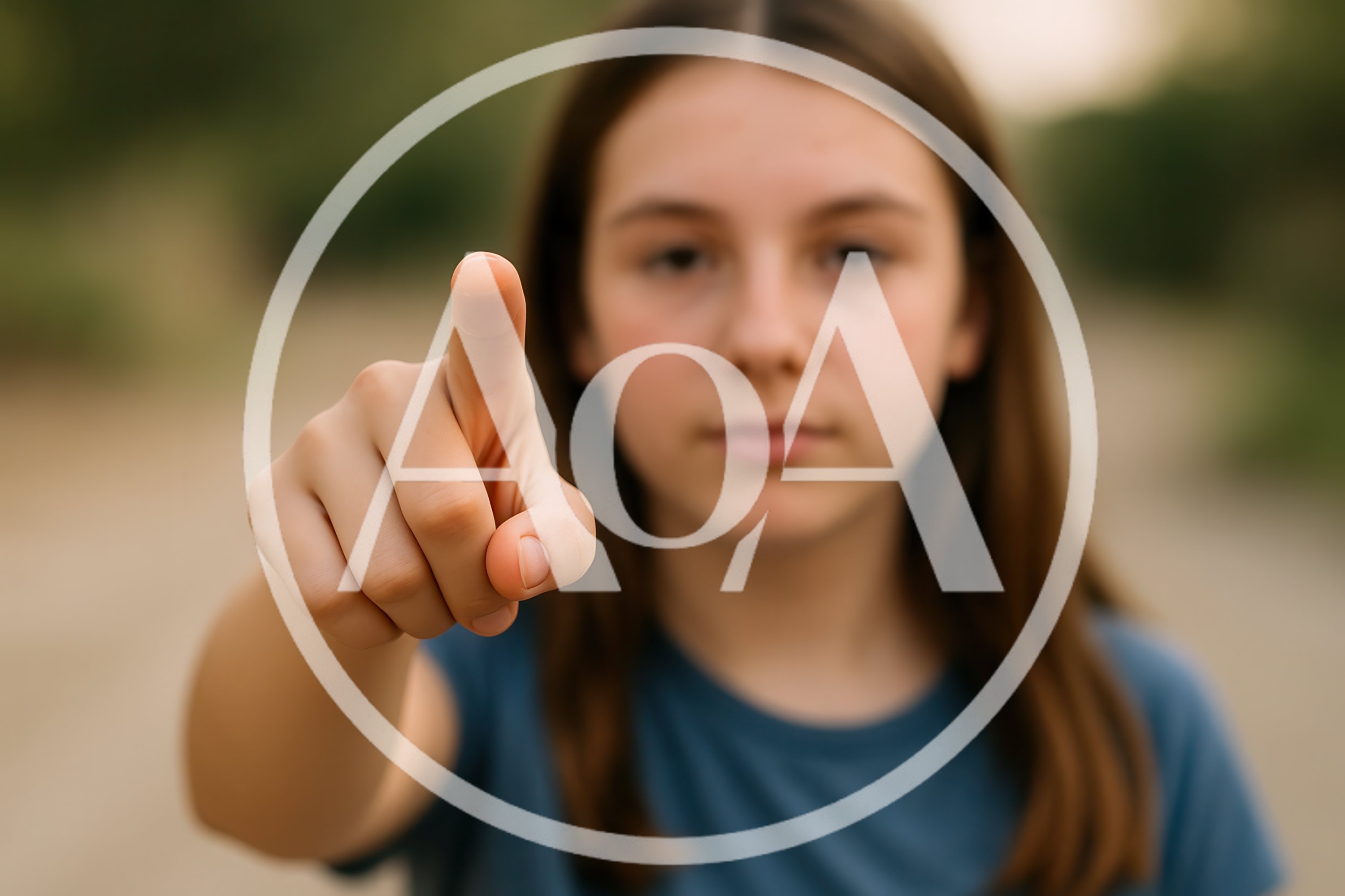 Young Girl Pointing Directly At The Camera
